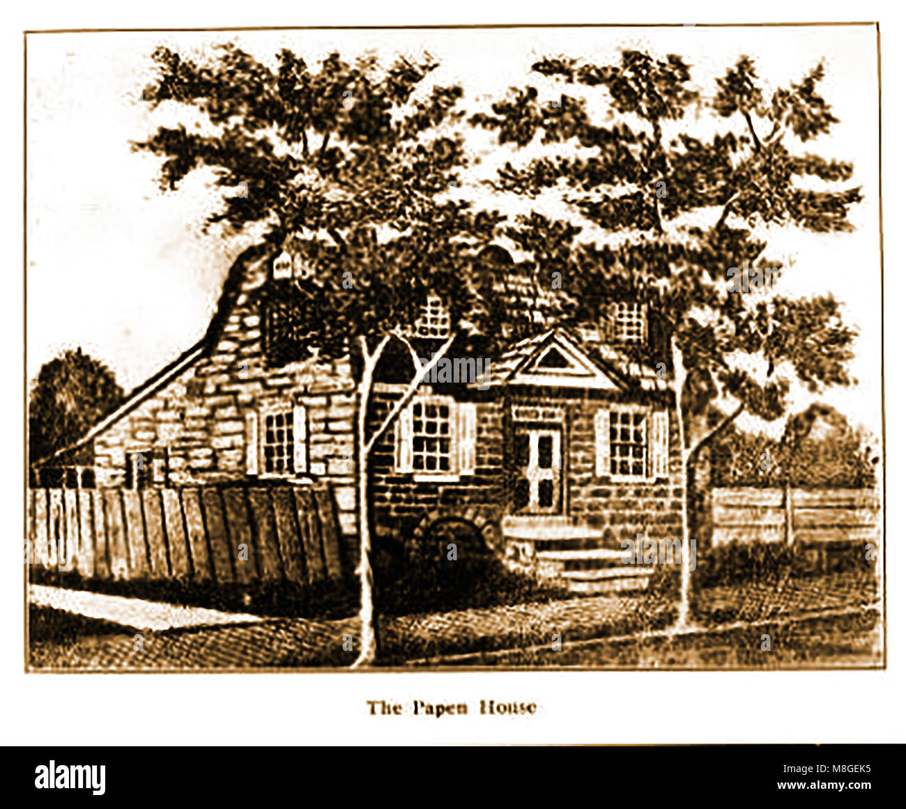 Die ehemaligen deutschen Stil Papen-Johnson Haus, Germanstown/Germantown (Wiege der Anti-Sklaverei-Bewegung in Amerika) Pennsylvania (Bestand 1698-1883) Stockfoto