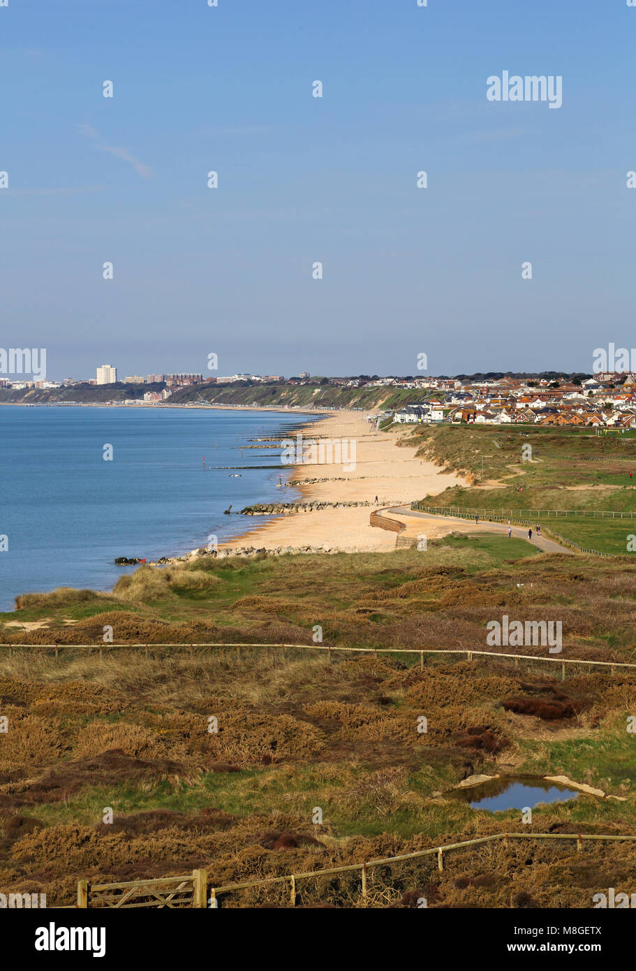 Bournemouth angesehen von Hengistbury Kopf an der Küste von dorset Stockfoto