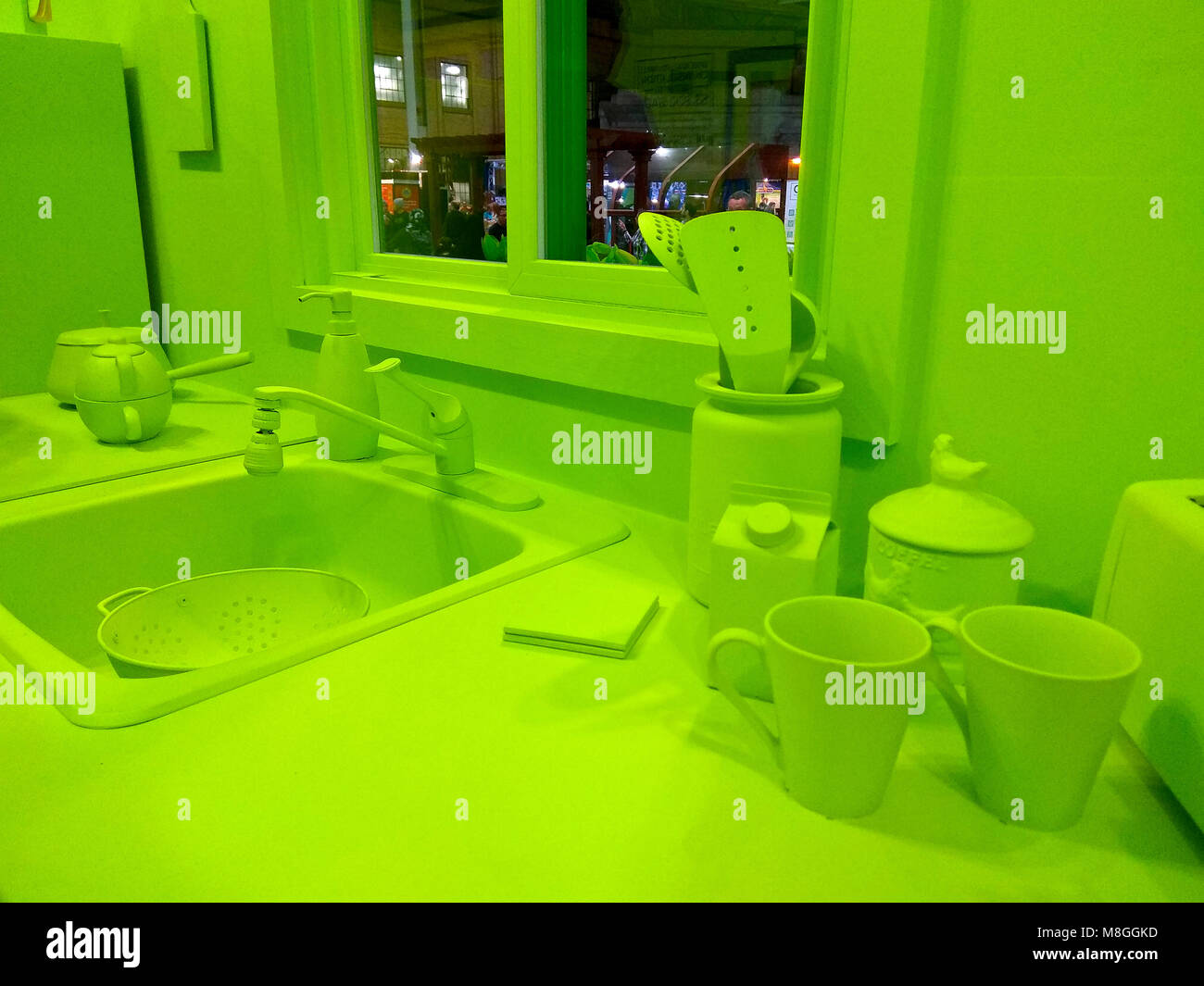 Grüne Farbe Küche - Konzept der grünen Umgebung Stockfoto