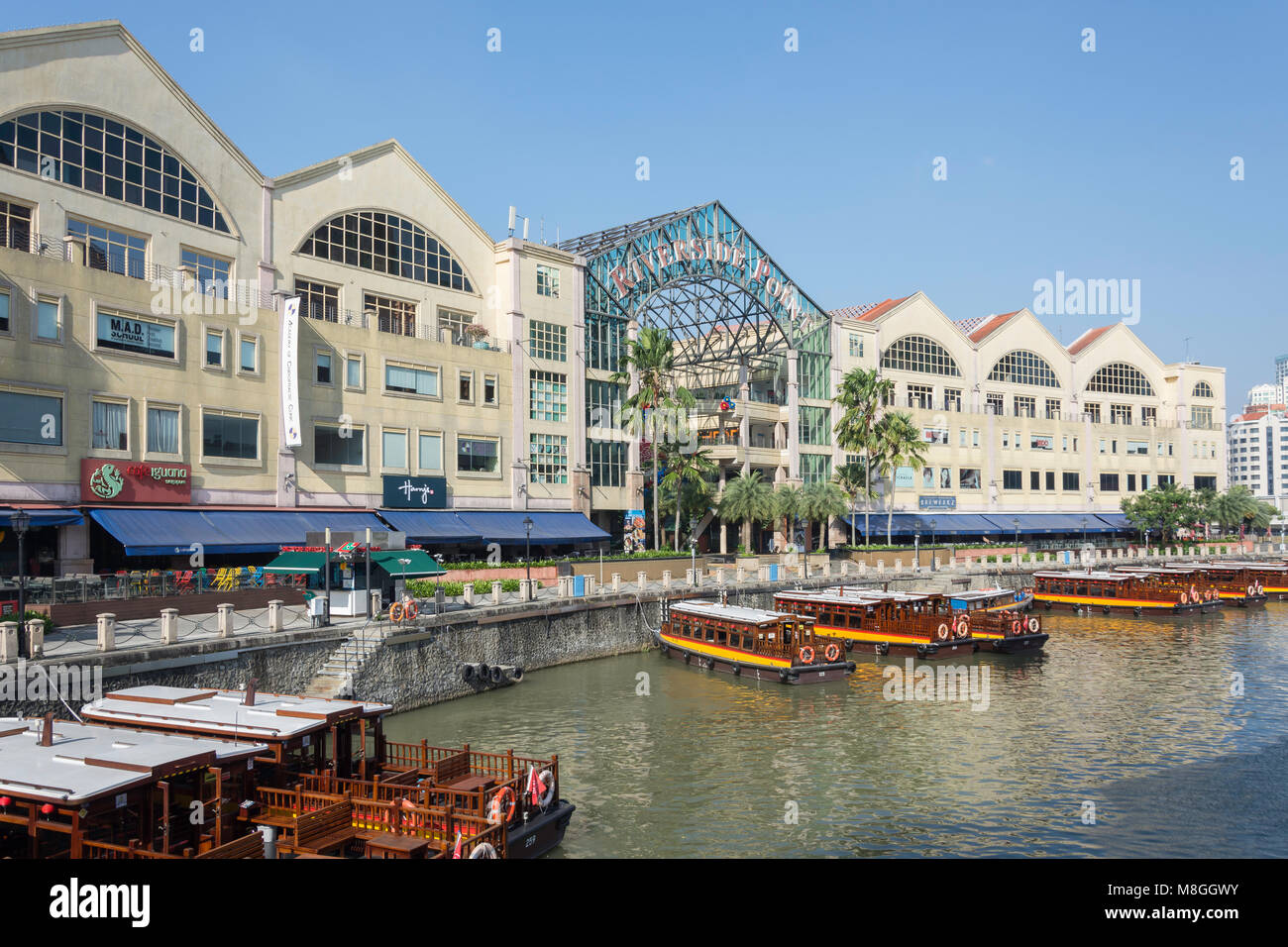 Riverside Point Waterfront Restaurant, Civic District, Central Area, Singapur Insel (Pulau Ujong), Singapur Stockfoto