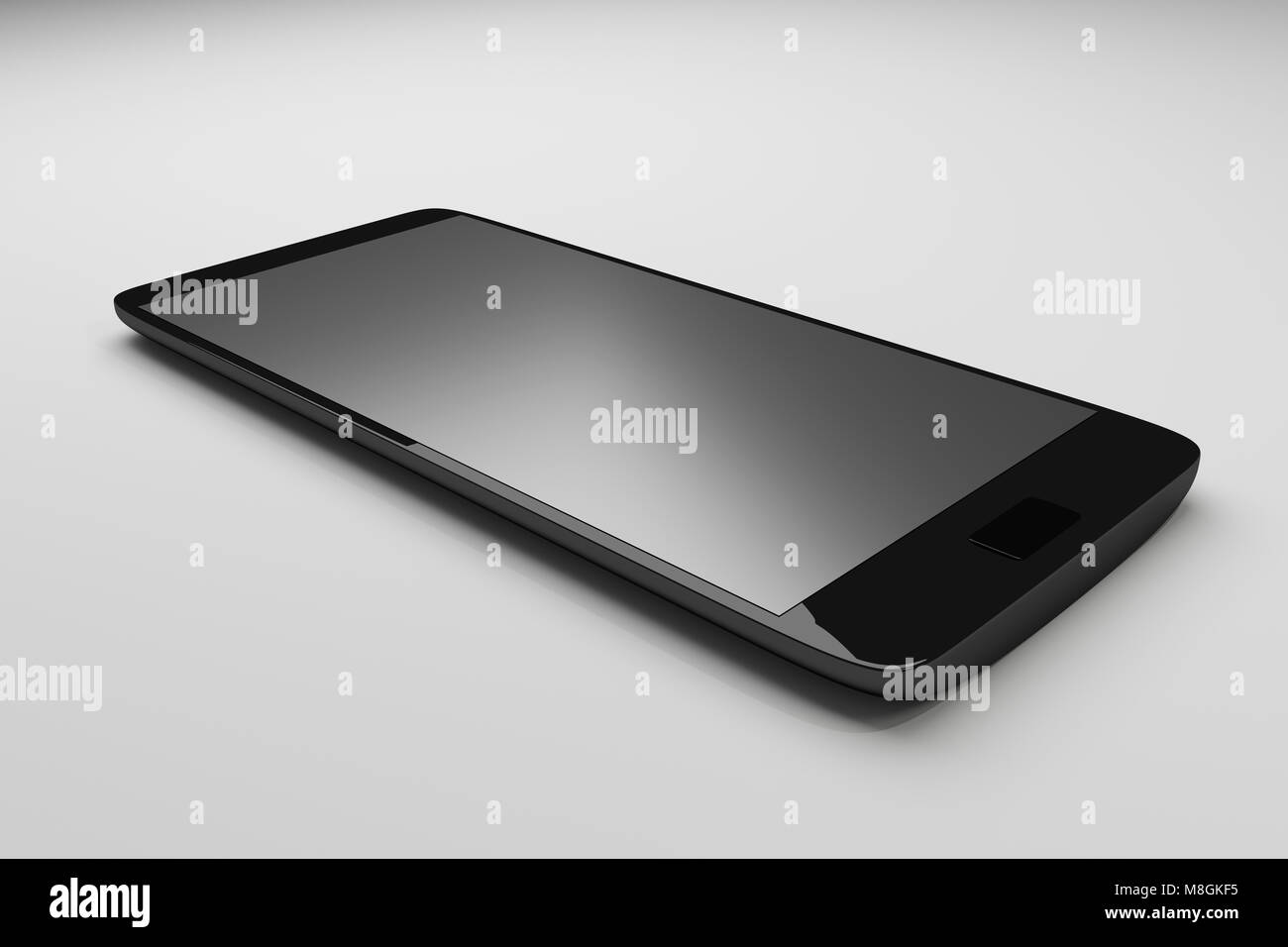 Schöne Smartphone auf weißem Hintergrund. Generische smart phone, 3D-Rendering. Stockfoto