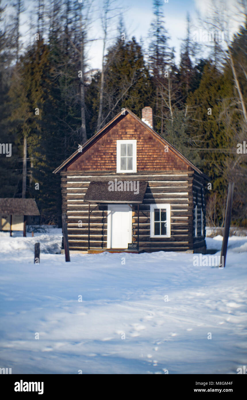 Der alte Stier Fluss Guard Station Homestead, auf der East Fork von Bull River, im Kabinett Berge, innerhalb der Kootenai National Forest befindet. Stockfoto