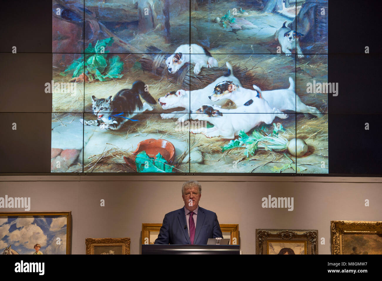 14. März 2018. Im 19. Jahrhundert europäischen, viktorianische und Britischen impressionistischer Kunst Verkauf bei Bonhams, London. Credit: Malcolm Park/Alamy Stockfoto