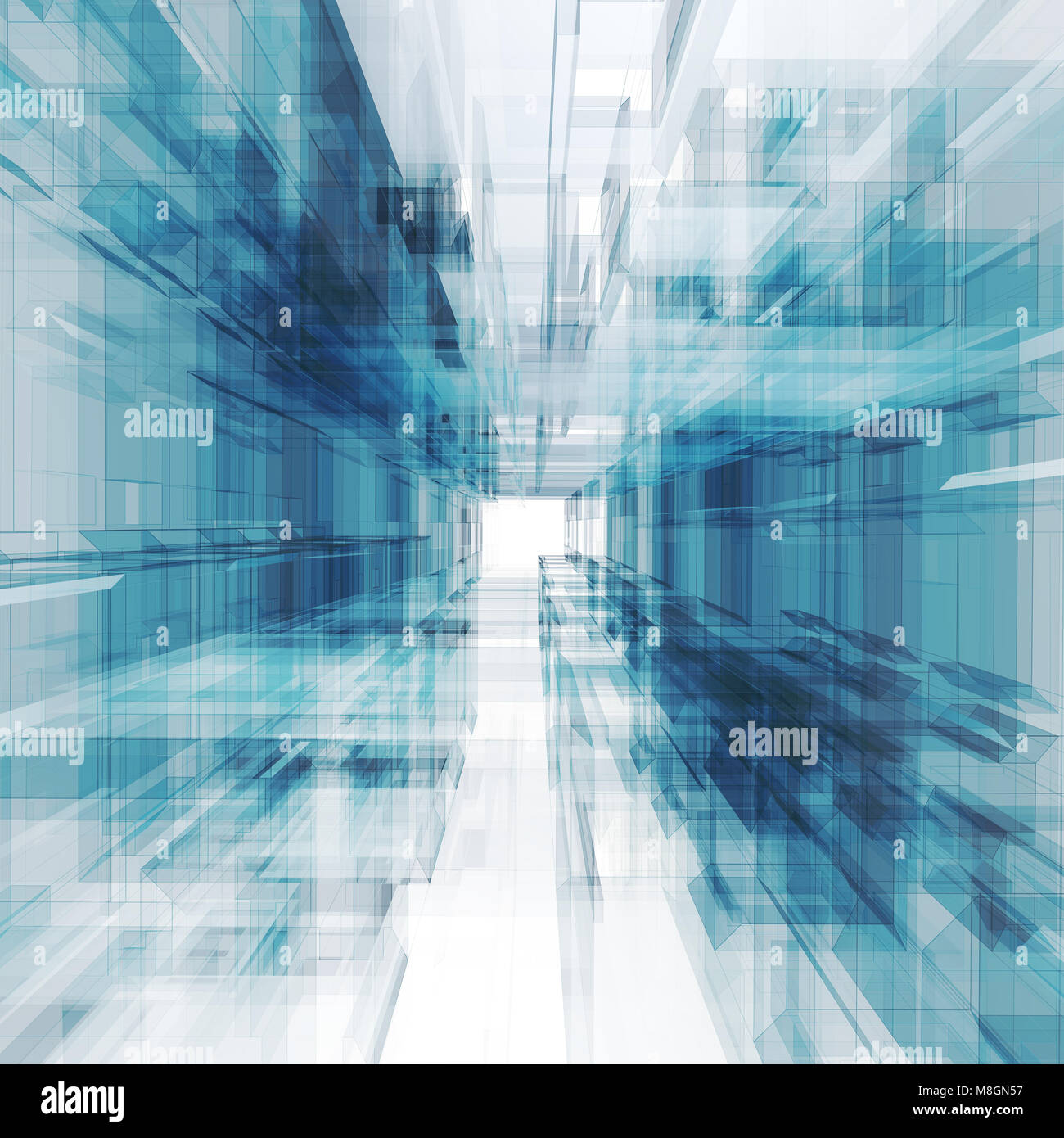 Abstrakte Architektur Hintergrund 3D-Rendering Stockfoto