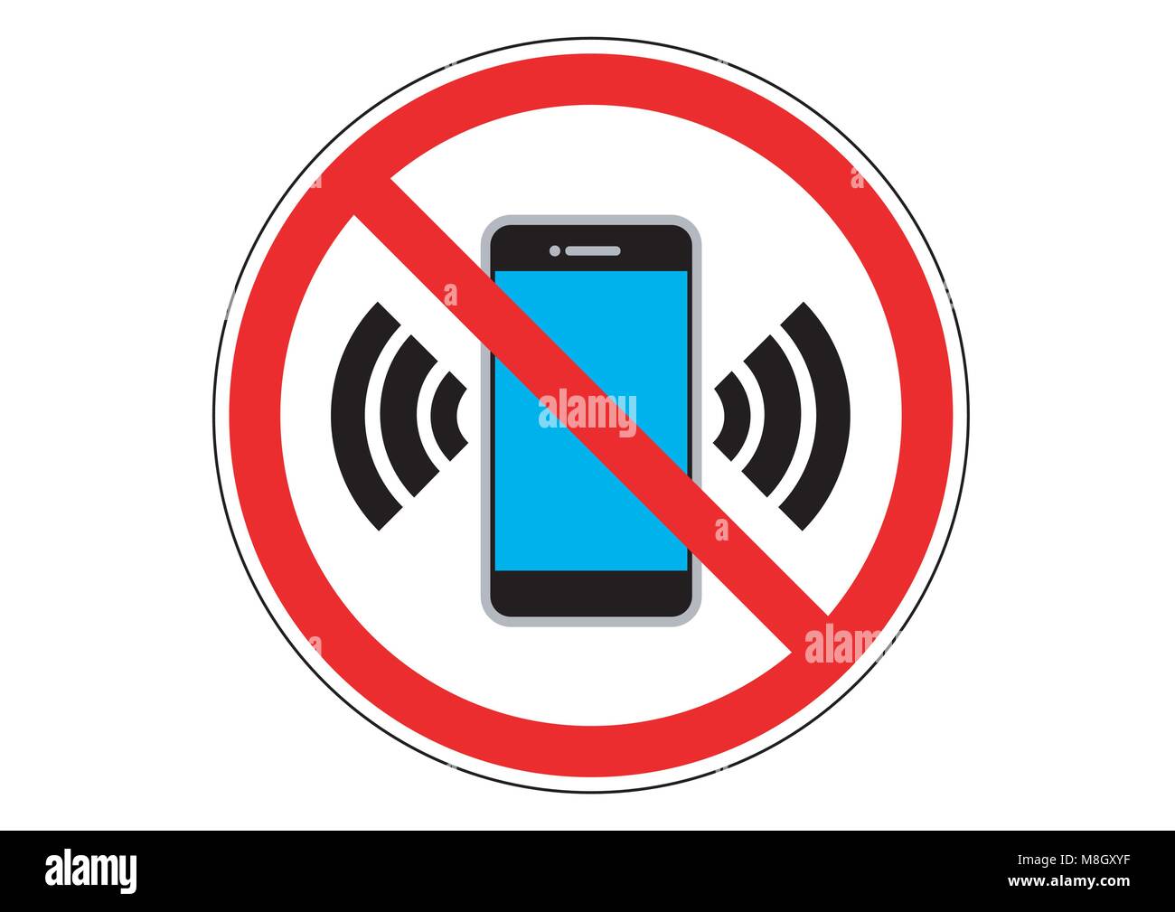 Design Vector von Silent ihre zellulären Bereich Zeichen Stock Vektor