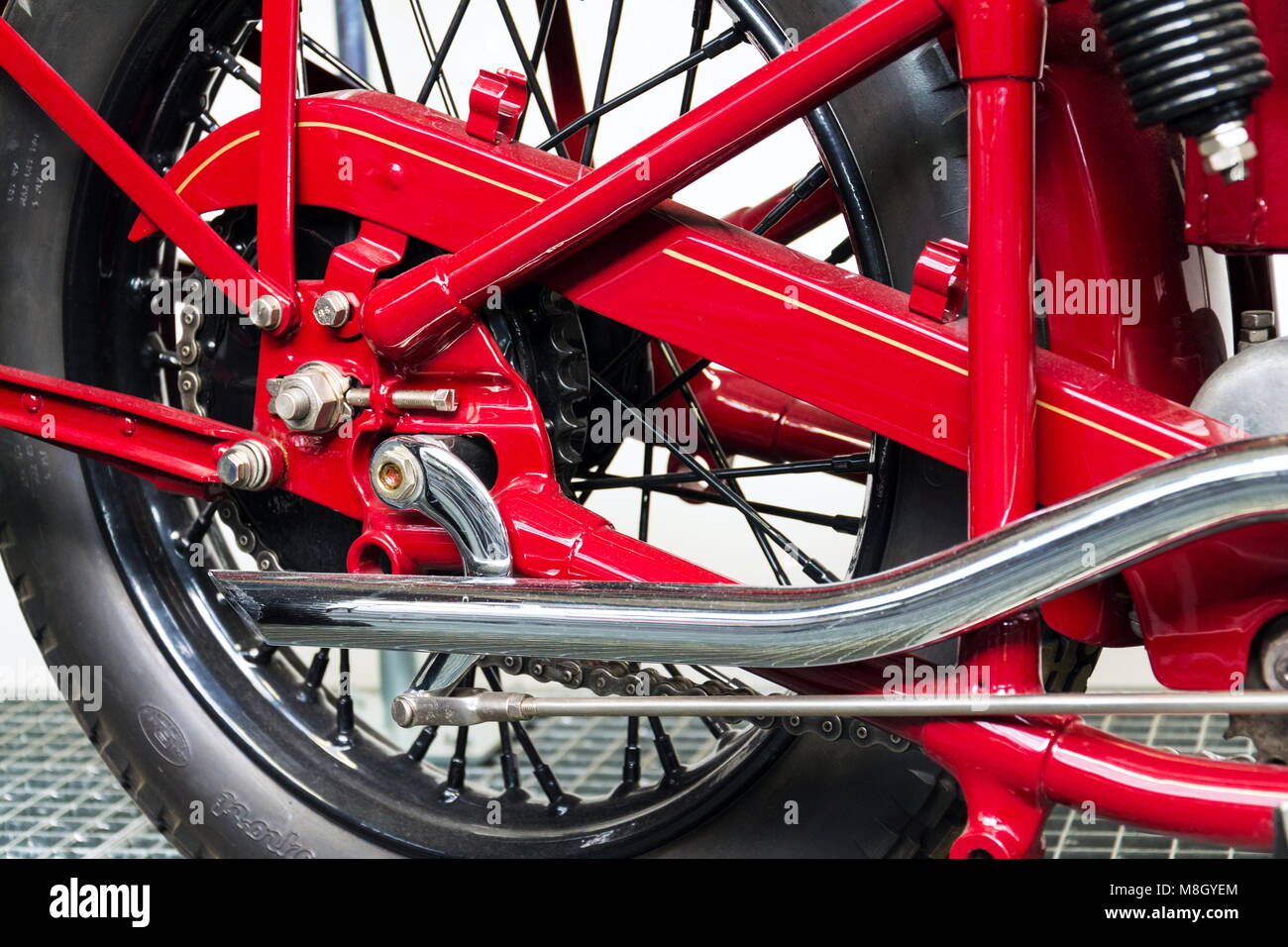 Prag, tschechische Republik - 8. MÄRZ 2018: American Motorcycle indischen Vier aus dem Jahr 1931 steht am 8. März 2018 in Prag, Tschechische Republik. Stockfoto