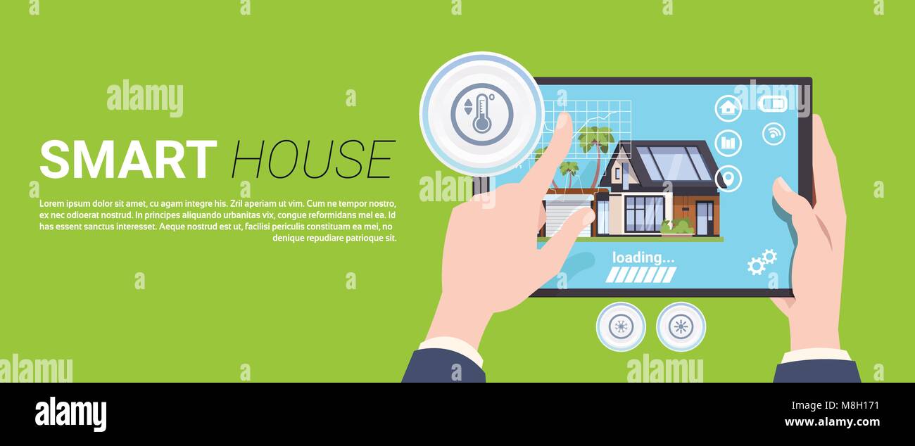 Moderne Smart Home Technologie Konzept, Home System der Kontrolle der Sicherheit und Automation Stock Vektor