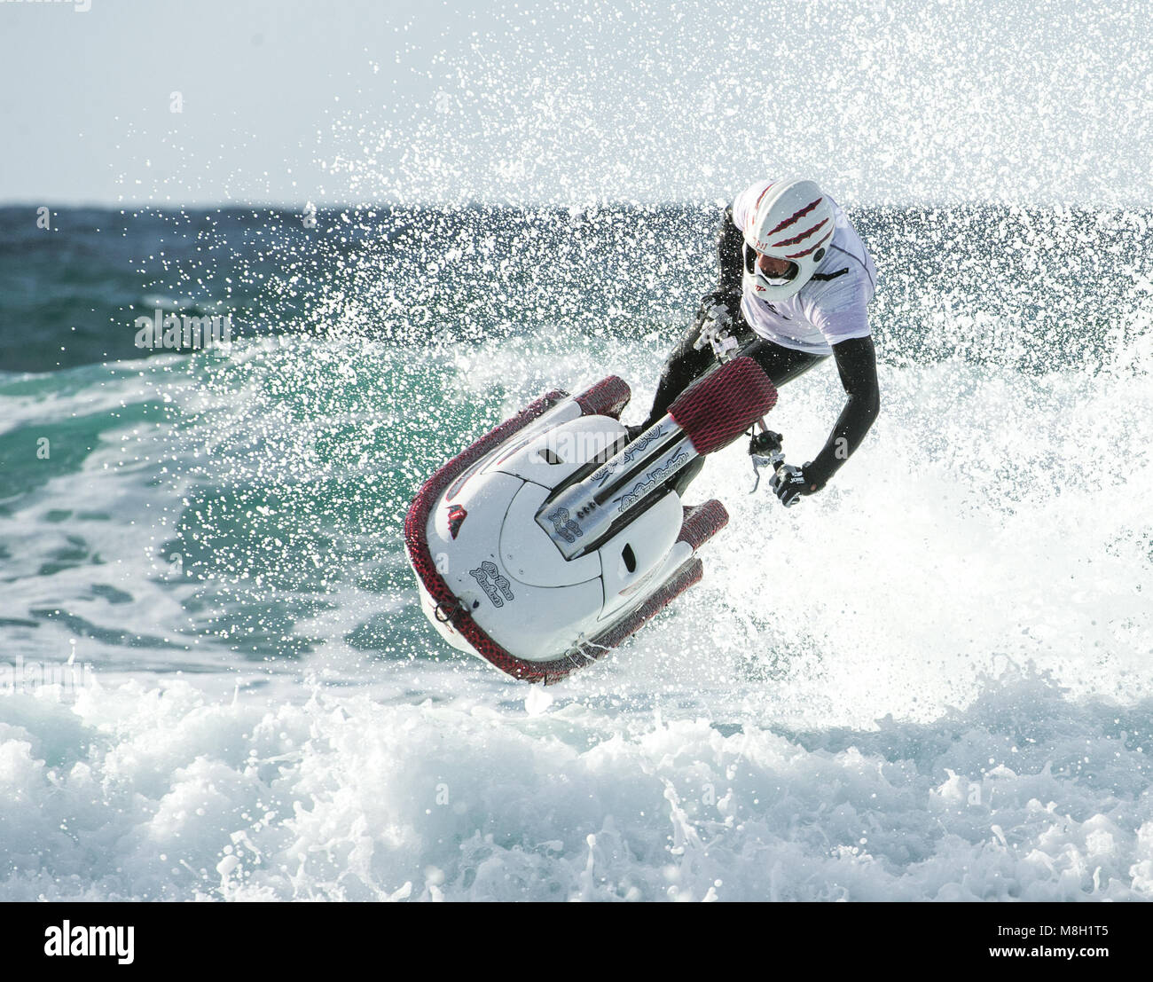 Jet-ski stunt Rider in Aktion Stockfoto