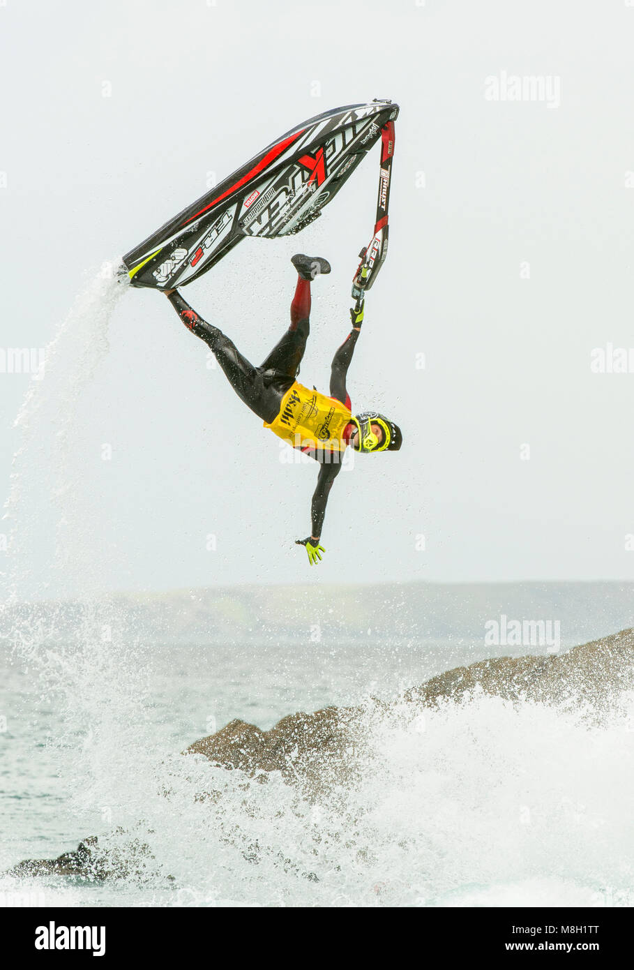 Jet-ski stunt Rider in Aktion Stockfoto