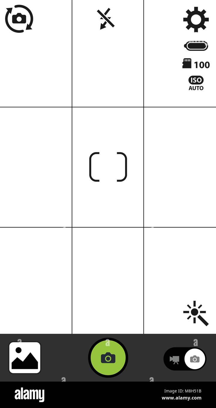 Moderne smartphone Kamera Einstellscheibe Stock Vektor