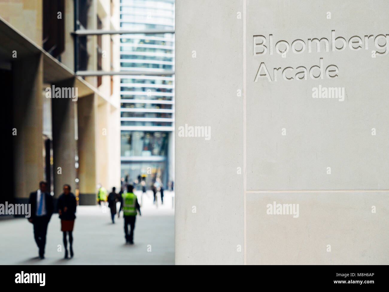 Bloomberg Arcade in der City von London wurde Ende 2017 eröffnet und verfügt über 10 sehr gut bewerteten Restaurants Stockfoto