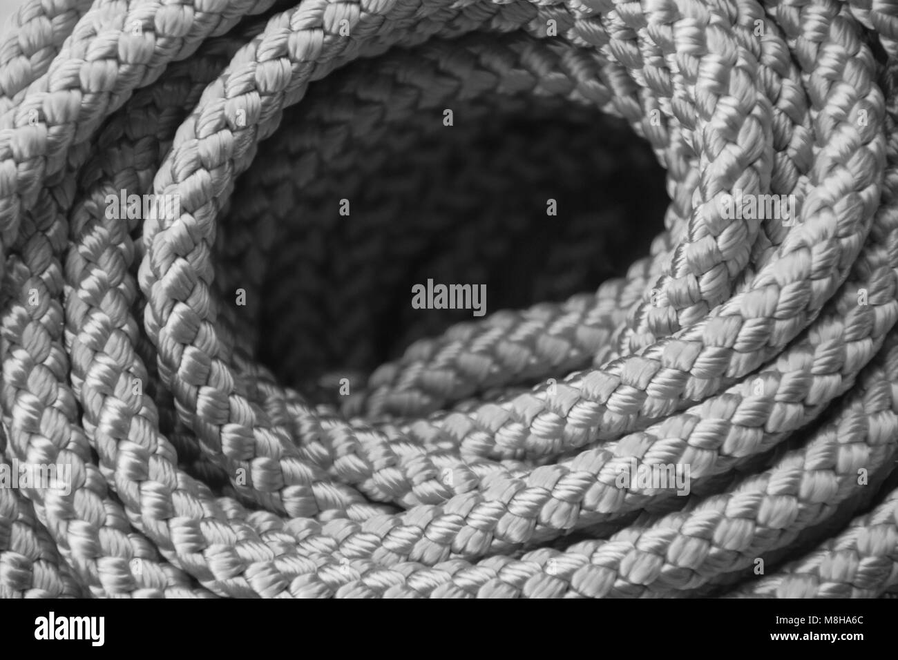 Schwarz/Weiß Look der Synthetische Seile Stockfoto