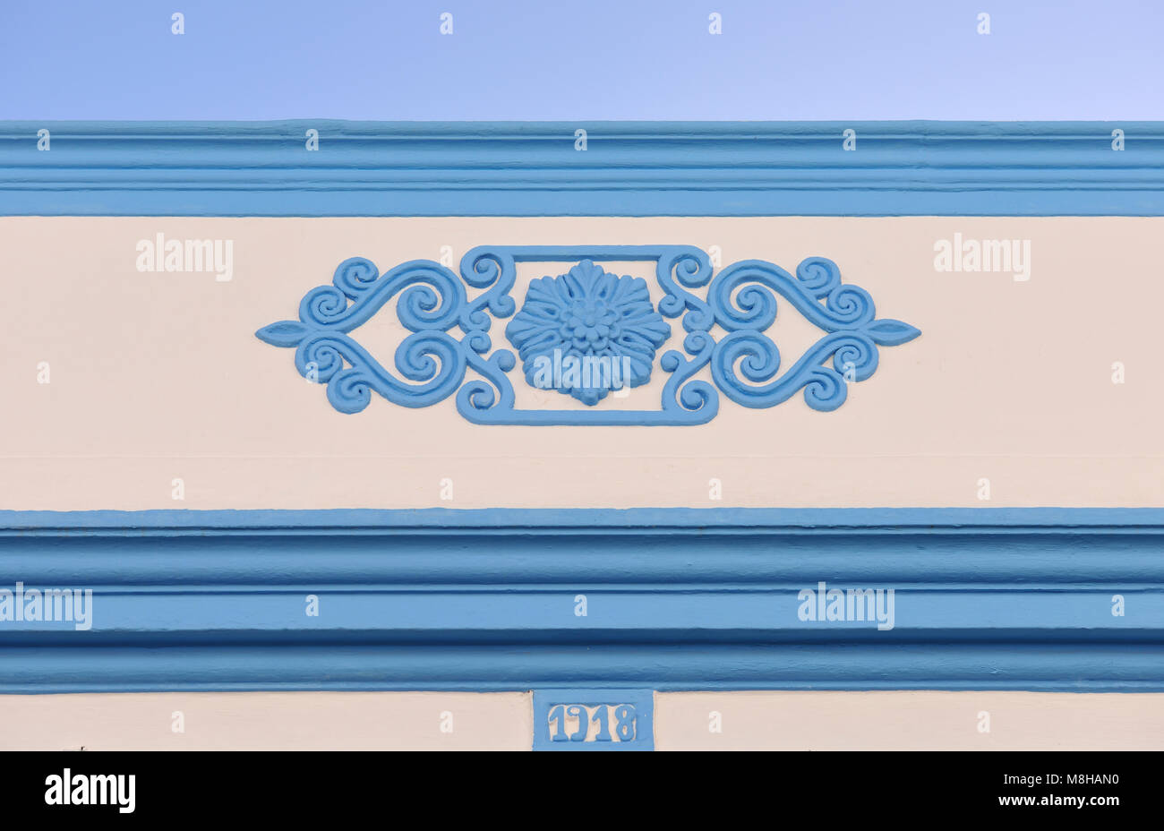 Detail eines Hauses in Castro Marim. Algarve, Portugal Stockfoto