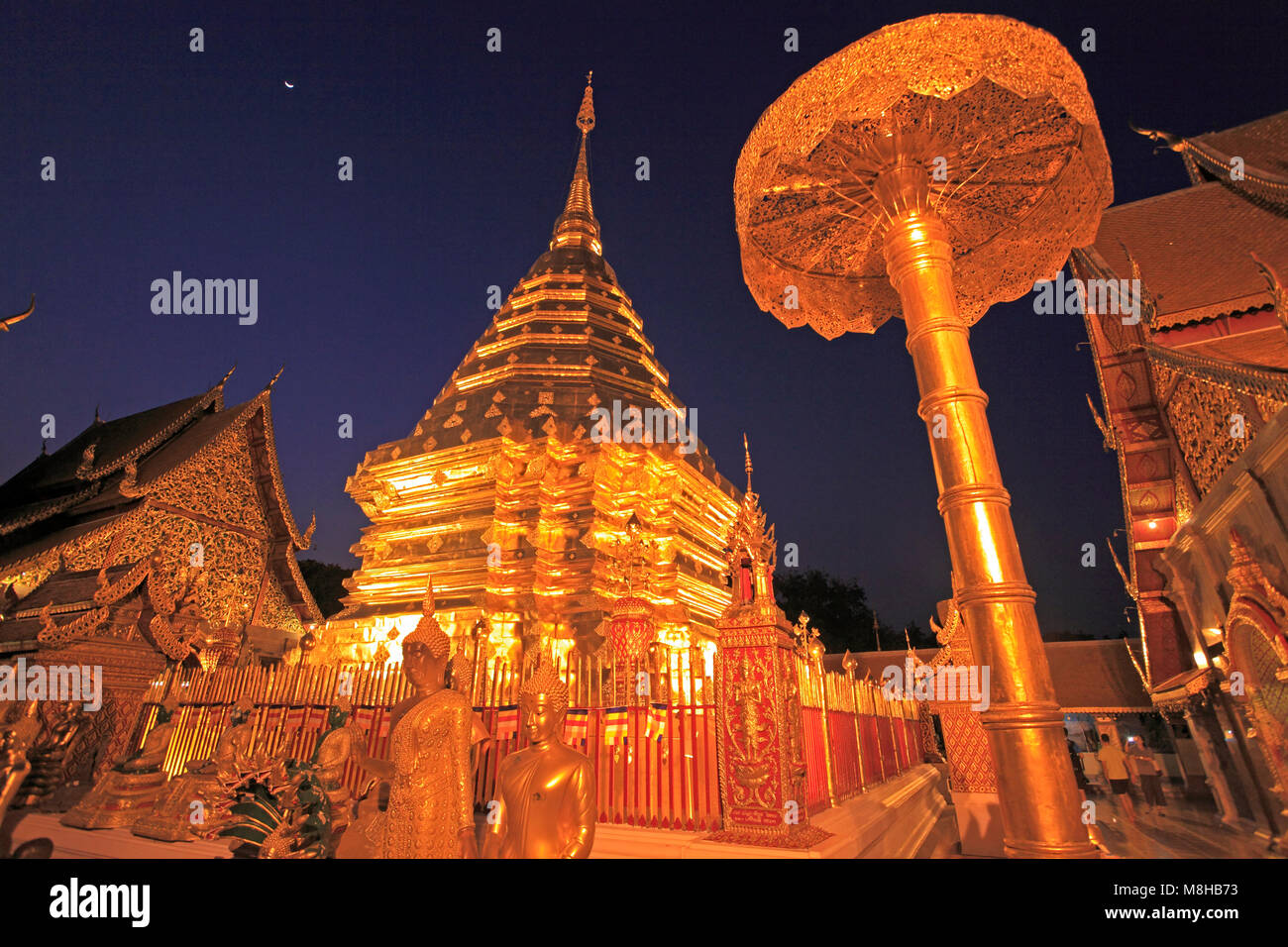 Thailand, Chiang Mai, Wat Phra, die Doi Suthep, buddhistische Tempel, Stockfoto