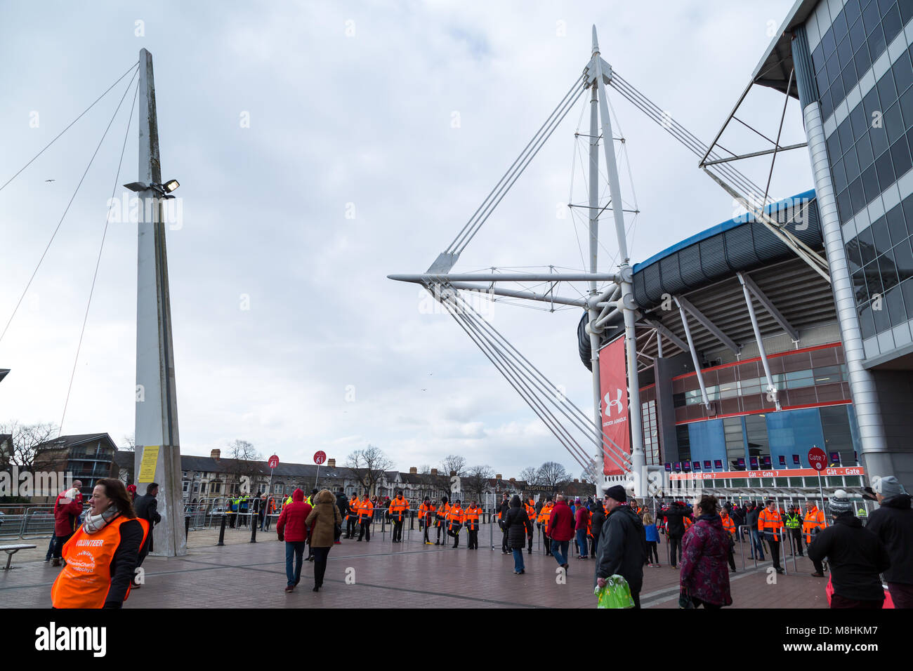 6 Nationen Rugby 2018 Wales vs Frankreich im Millennium Stadium in der walisischen Hauptstadt Cardiff Stockfoto