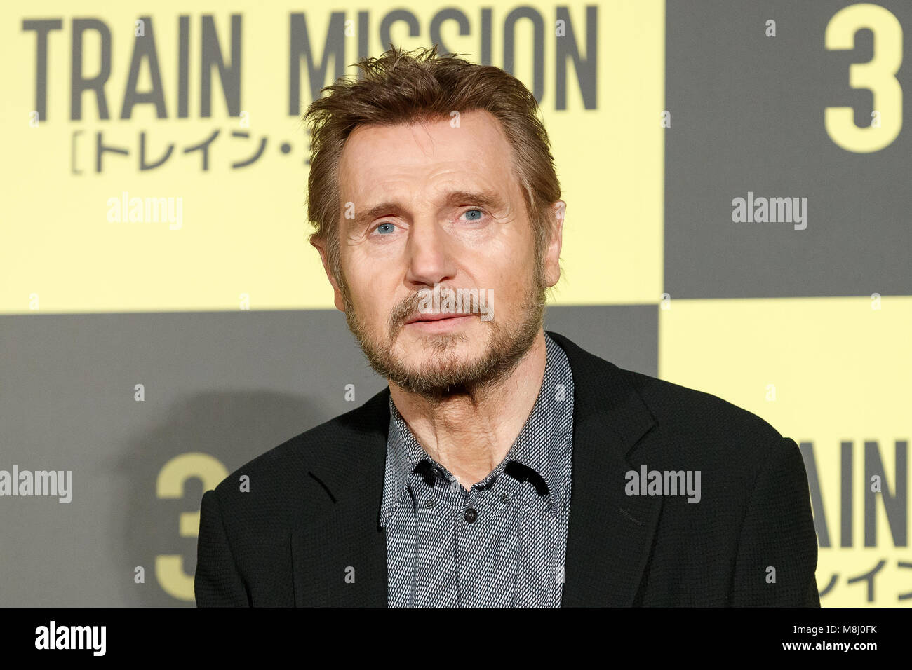 Schauspieler Liam Neeson besucht die Japan Premiere für den Film Die pendler am 18. März 2018, Tokio, Japan. Die action Thriller Film unter der Regie von Jaume Collet-Serra wird in Japan am 30. März veröffentlicht werden. Credit: Rodrigo Reyes Marin/LBA/Alamy leben Nachrichten Stockfoto
