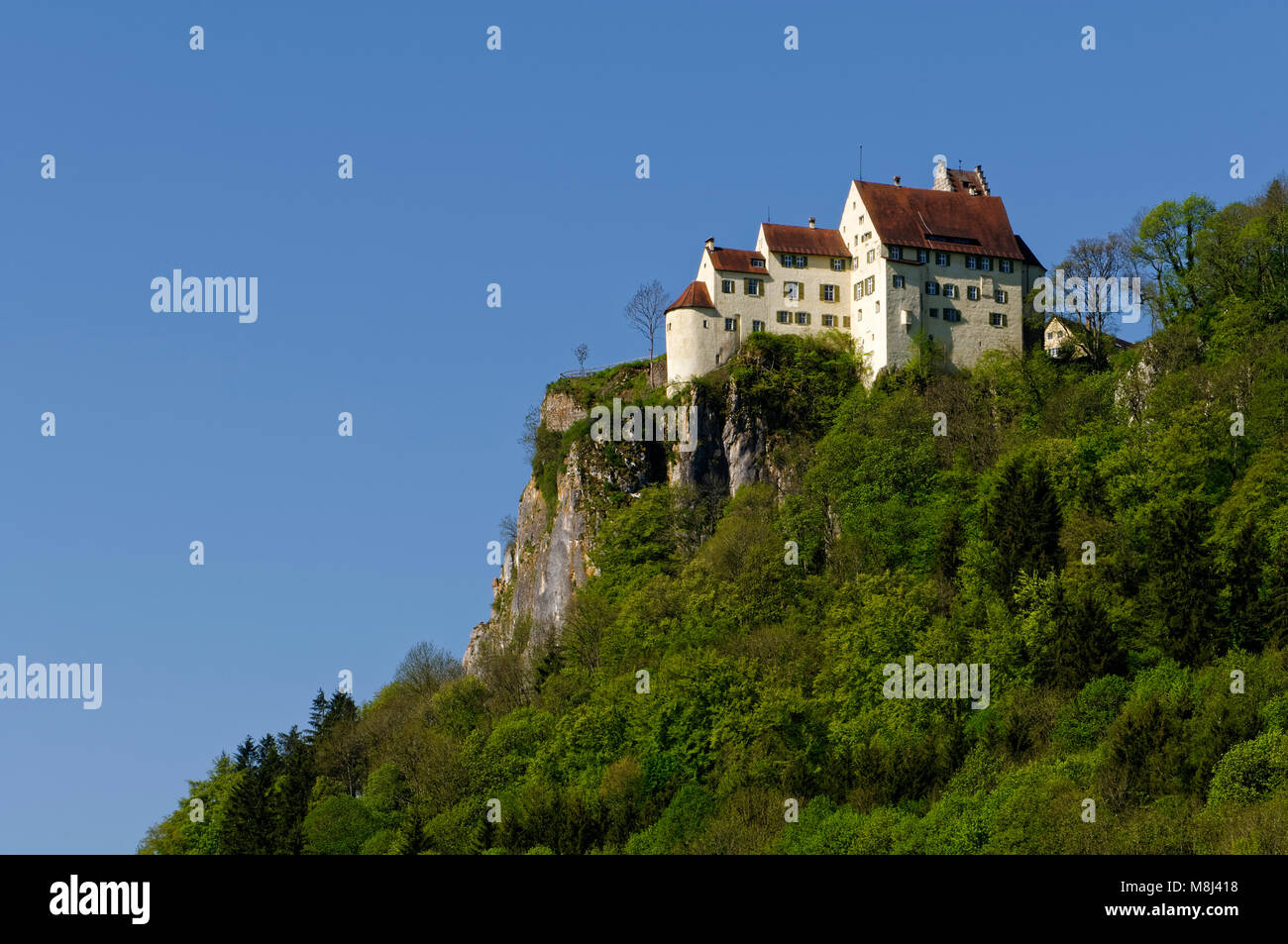 Schloss Werenwag bei Beuron im oberen Donautal (Oberes Donautal), Landkreis Sigmaringen, Baden-Württemberg, Deutschland Stockfoto