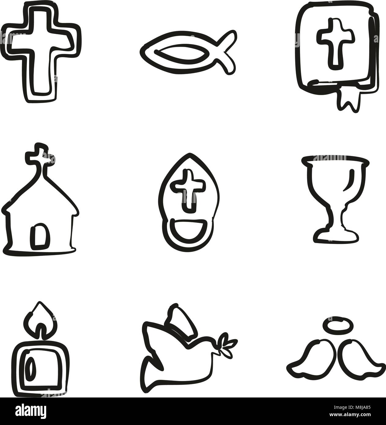 Christentum Symbole Freehand Stock Vektorgrafik Alamy