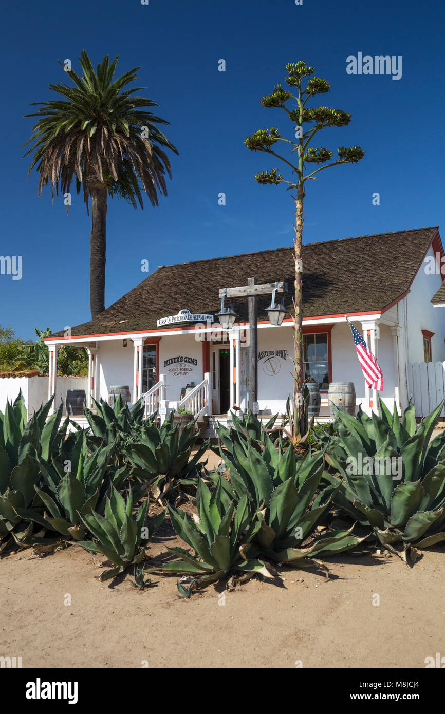 Miner's Edelsteine und Mineralien in der Casa de Pedrorena, San Diego State Historic Park, Kalifornien, USA Stockfoto