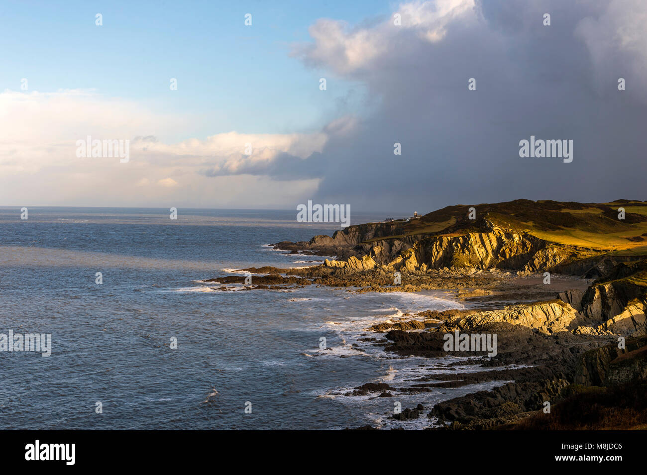 Große britische Landschaften - North Devon Küste (Stier Point Lighthouse) Stockfoto