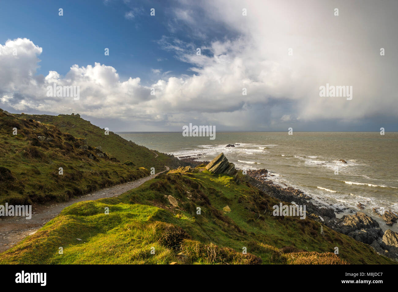 Große britische Landschaften - North Devon Küste (Oreweed Cove und Morte Stein) Stockfoto