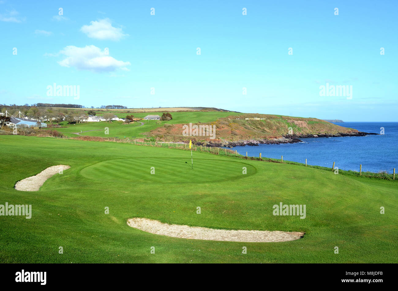 Golfkurs an trabolgan in der Nähe von Cork an der Südwestküste Irlands. Stockfoto