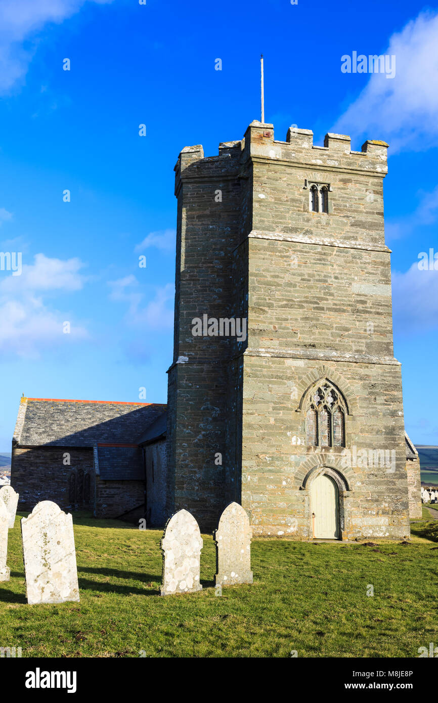 St. Materiana's Kirche, Tintagel Stockfoto