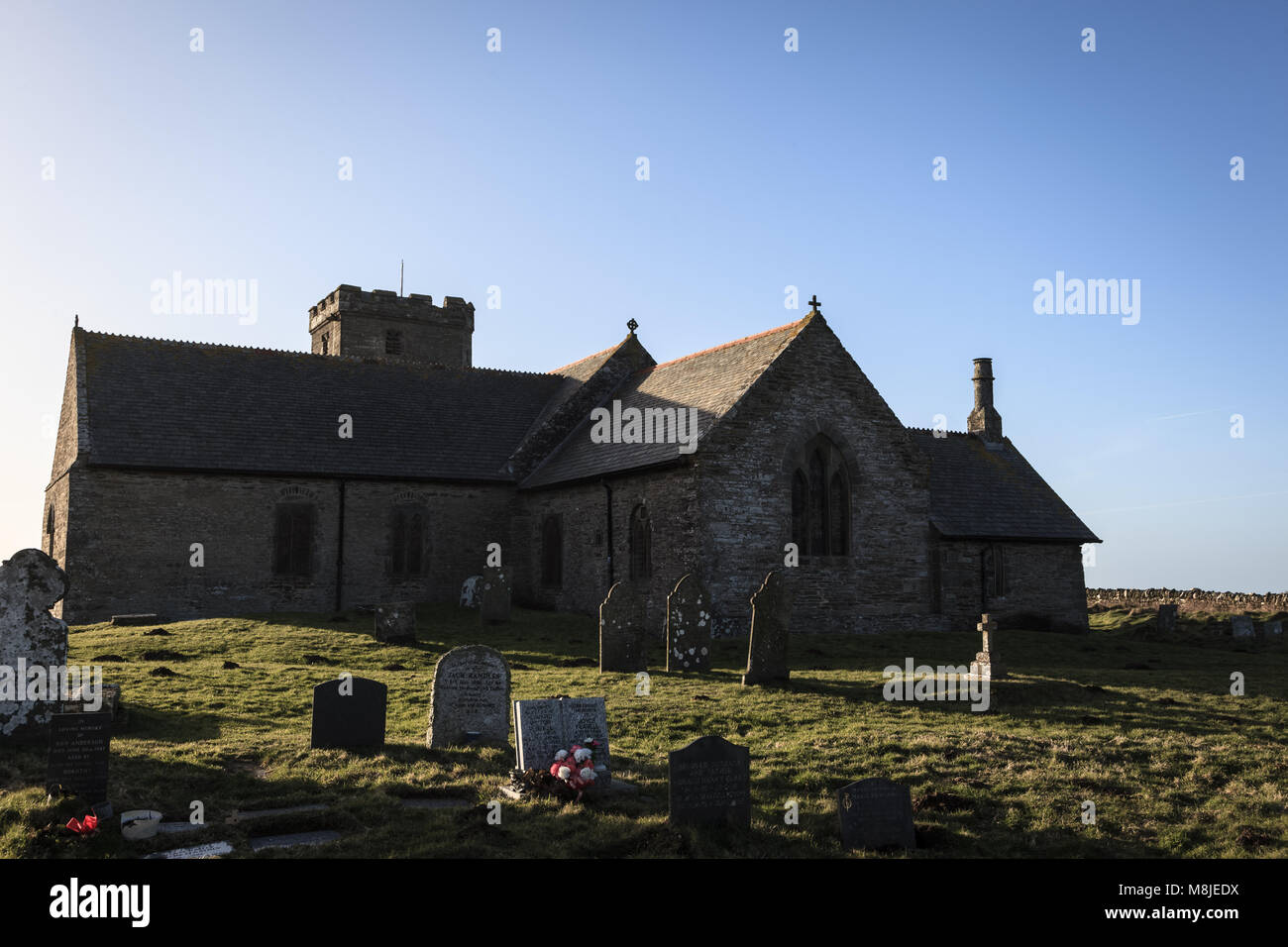 St. Materiana's Kirche, Tintagel Stockfoto