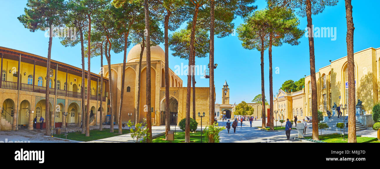 ISFAHAN, IRAN Oktober 20,2017 Panorama aus dem Garten des Heiligen
