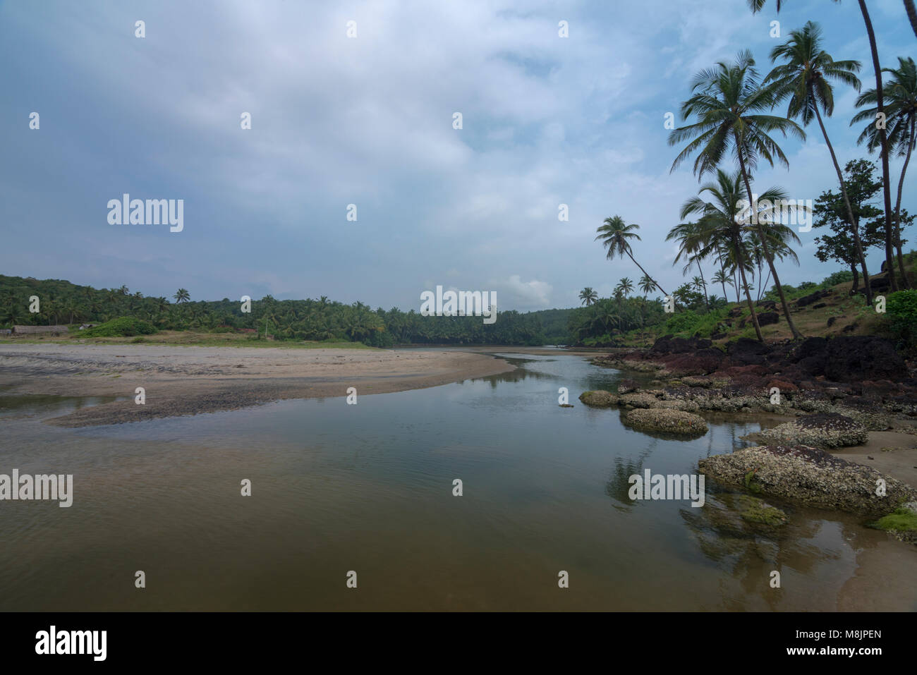 Coconut Lagoon an Khavne Strand Stockfoto