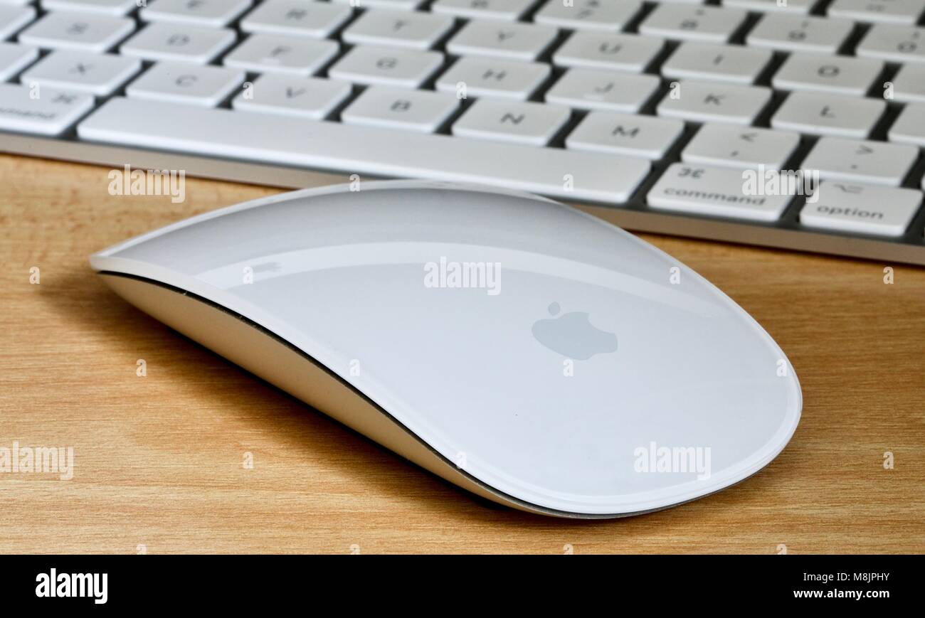 Apple Wireless Keyboard und Magic Mouse Stockfoto