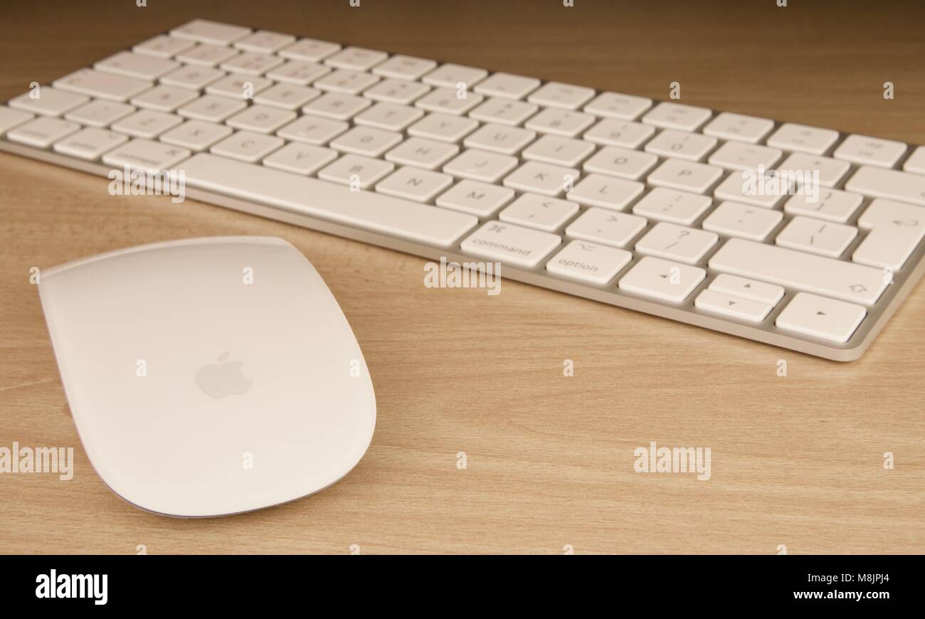Apple Wireless Keyboard und Magic Mouse Stockfoto