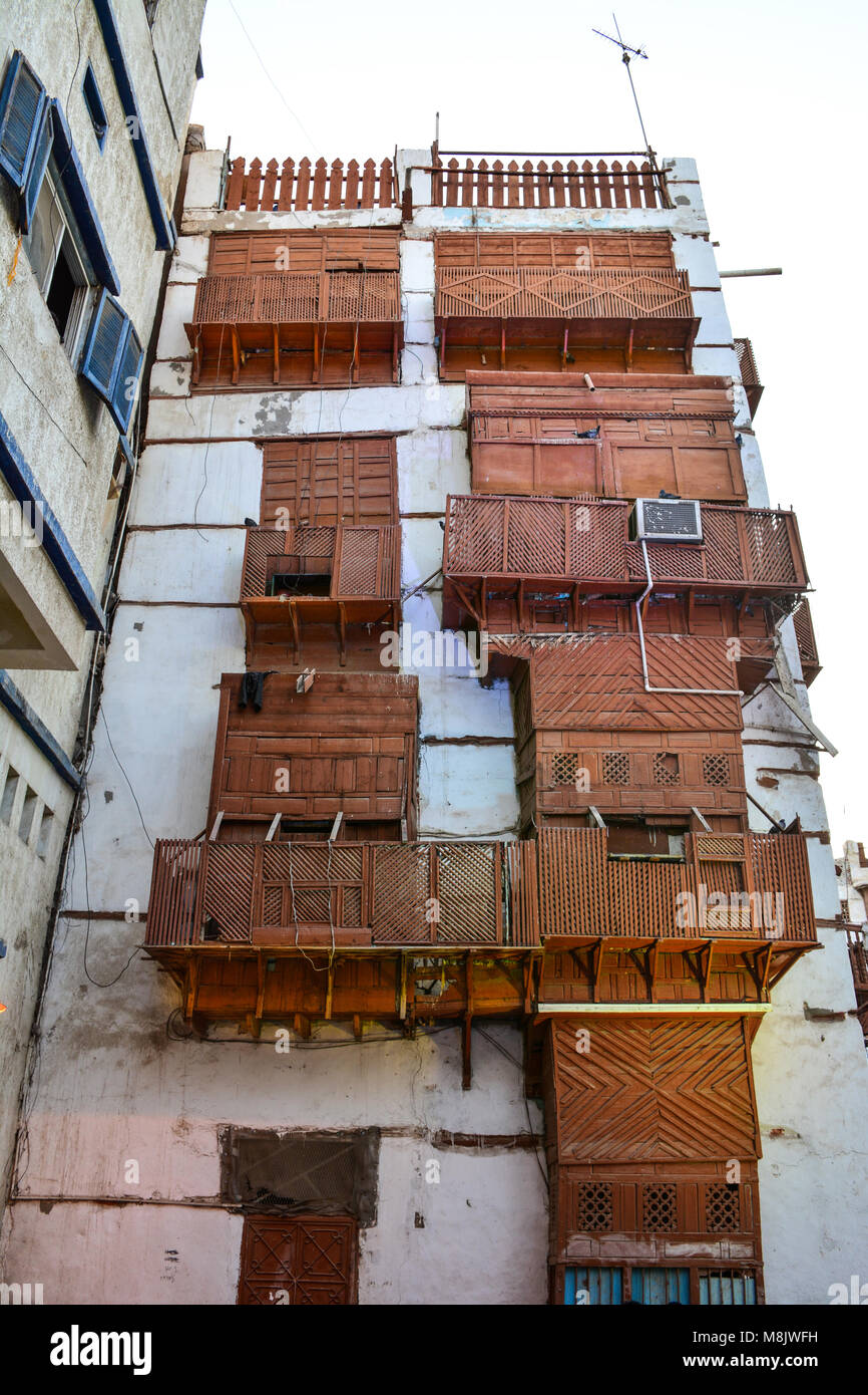 Unesco-Welterbe Historisches Dorf in Jeddah, Saudi-Arabien Stockfoto