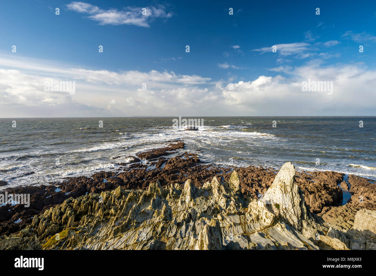 Große britische Landschaften - North Devon Küste (Morte Point und Morte Stein) Stockfoto