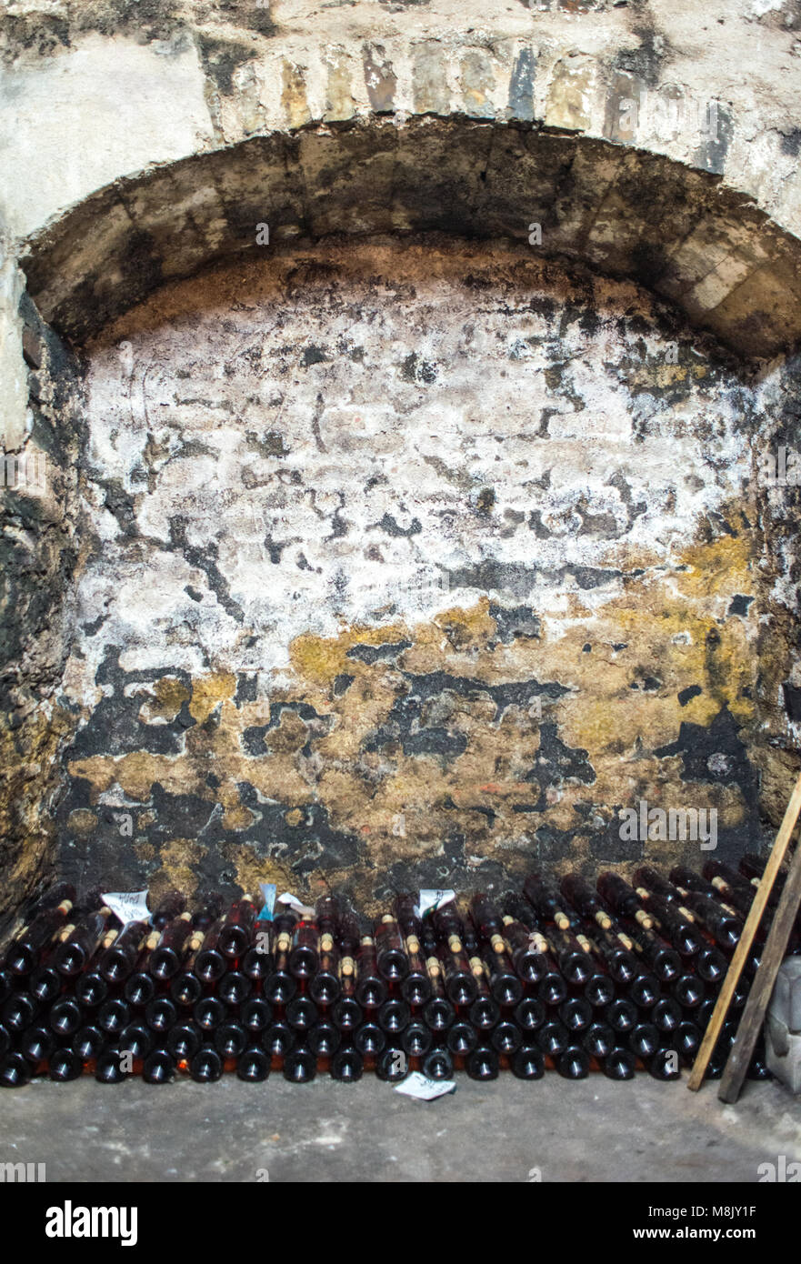 Alterung von Wein im Keller am Weinberg, Mosel, Cochem, Deutschland Stockfoto