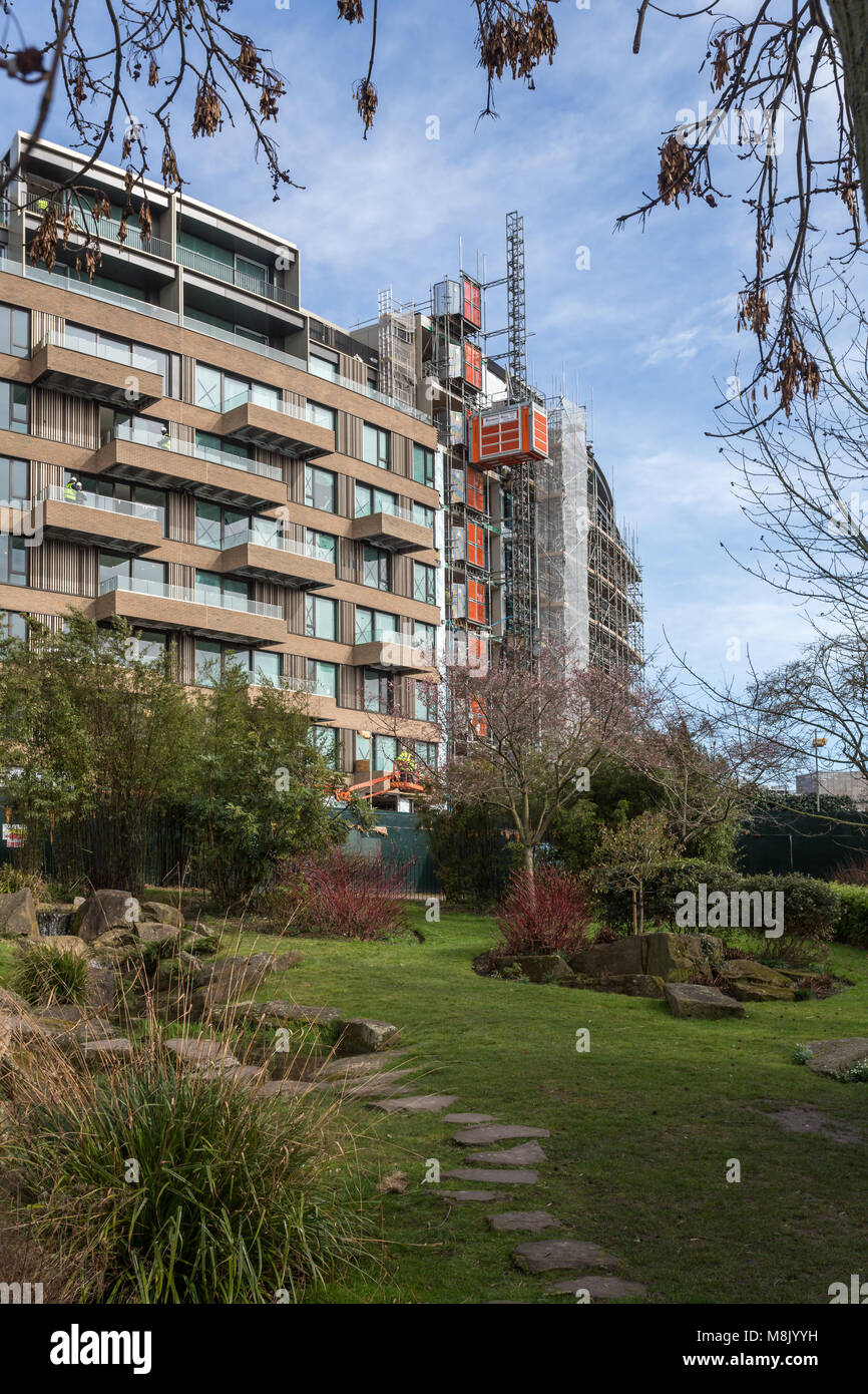 BBC Television Centre unter Sanierung, London, UK Stockfoto