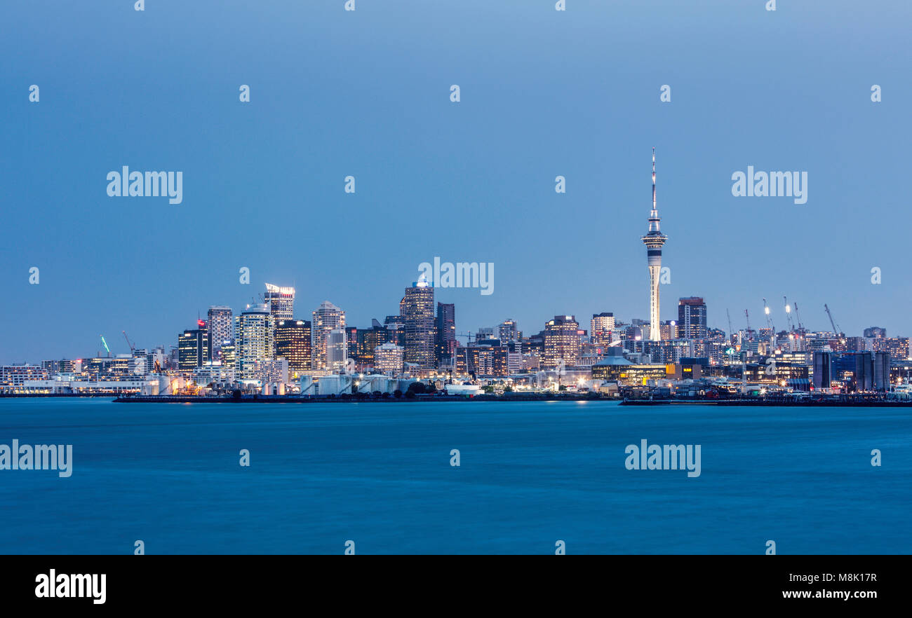 Auckland City von Stokes Punkt finden, Neuseeland. Stockfoto