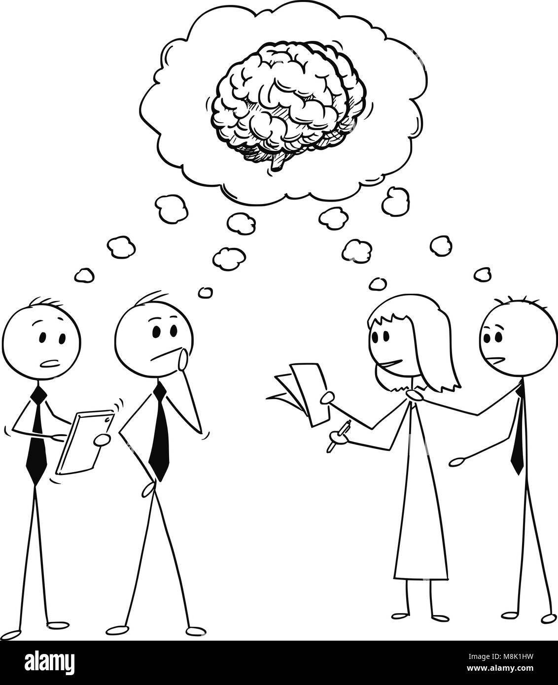 Cartoon des Business Teams oder Personen denken, Problem Stock Vektor