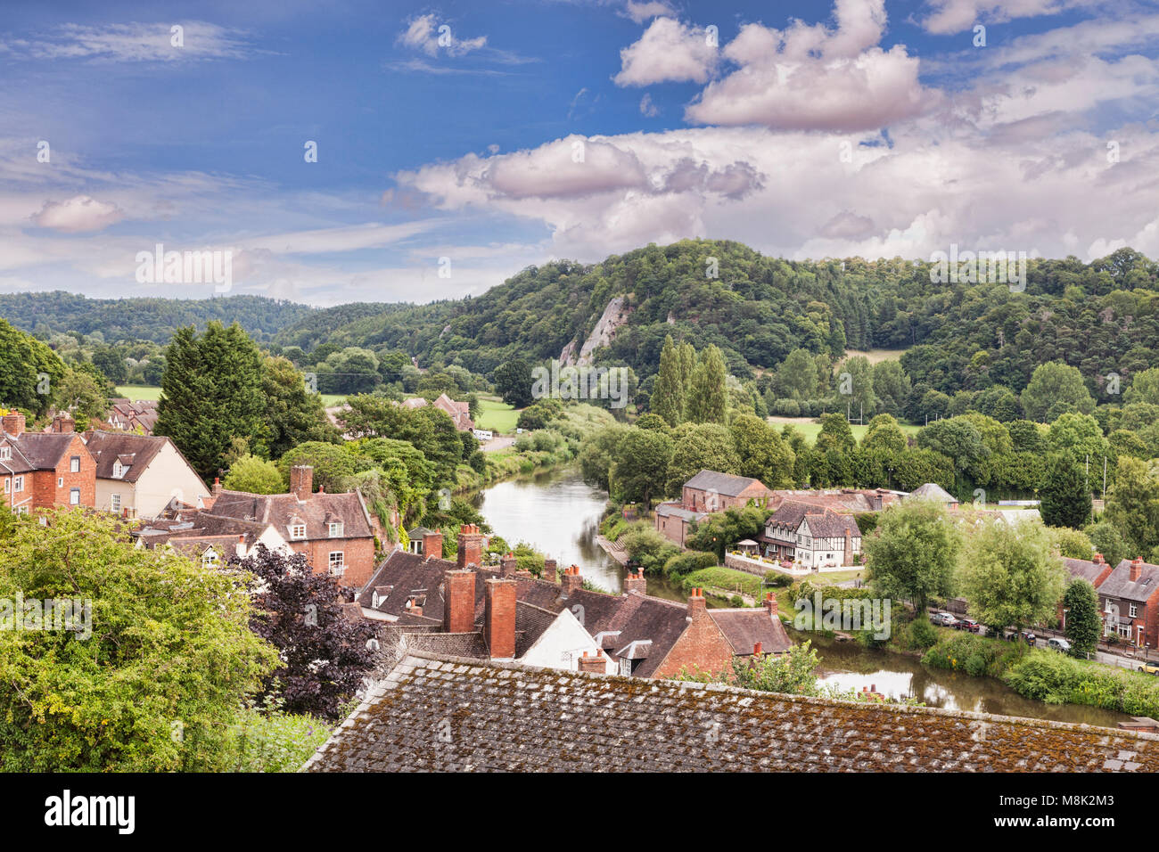 Der Fluss Severn und Bridgnorth, Shropshire, England Stockfoto