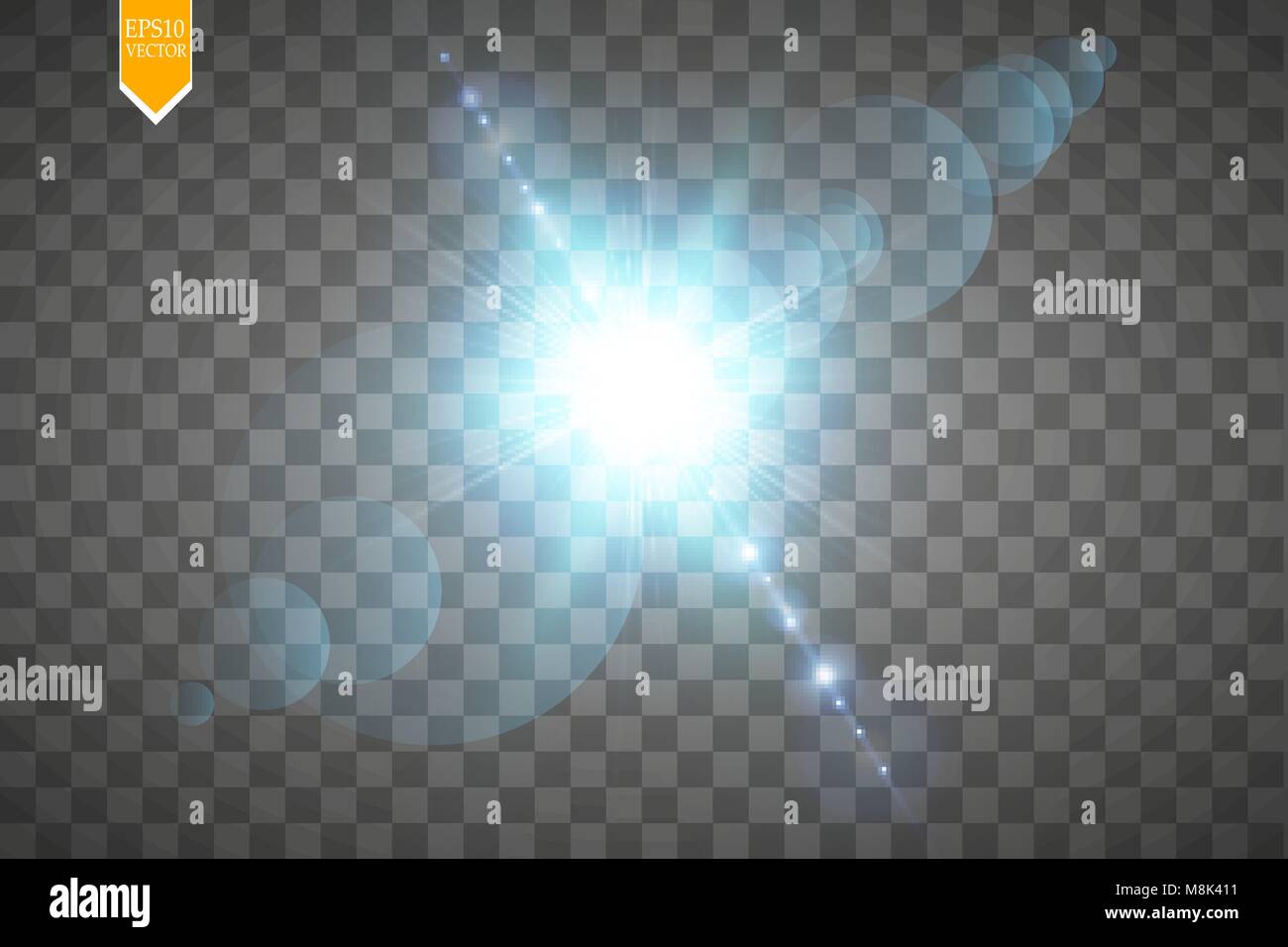 Kreatives Konzept Glow Light Effect Sterne Bursts mit funkelt auf transparentem Hintergrund isoliert. Zur Illustration Vorlage art Design, Banner für Weihnachten feiern. Stock Vektor