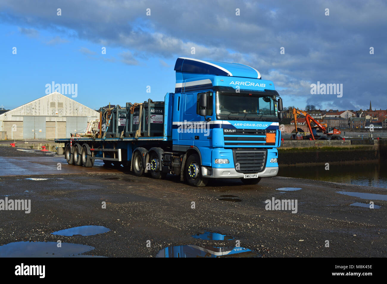 DAF XF Truck in Berwick upon Tweed Hafen Stockfoto