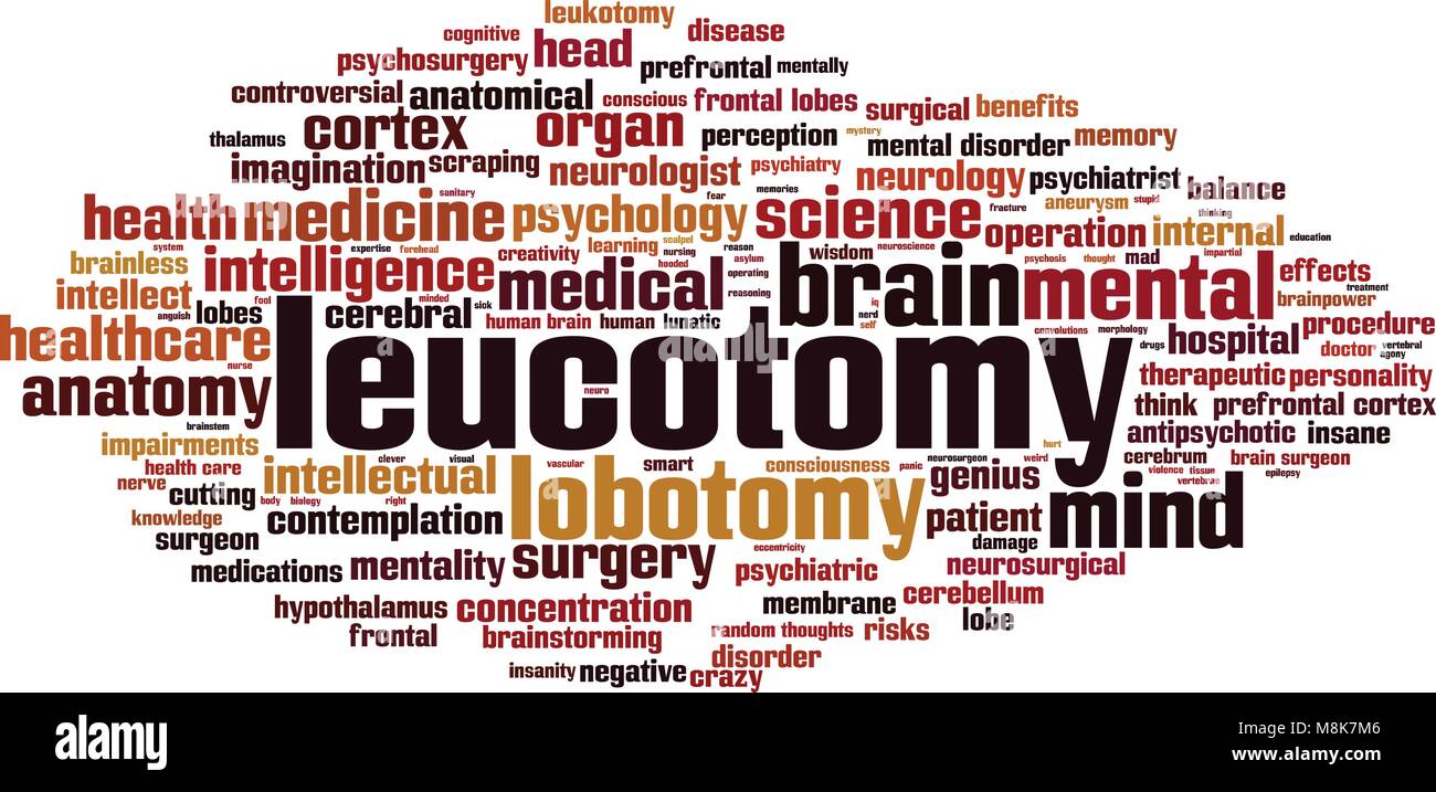 Wort Wolke leucotomy Konzept. Vector Illustration Stock Vektor