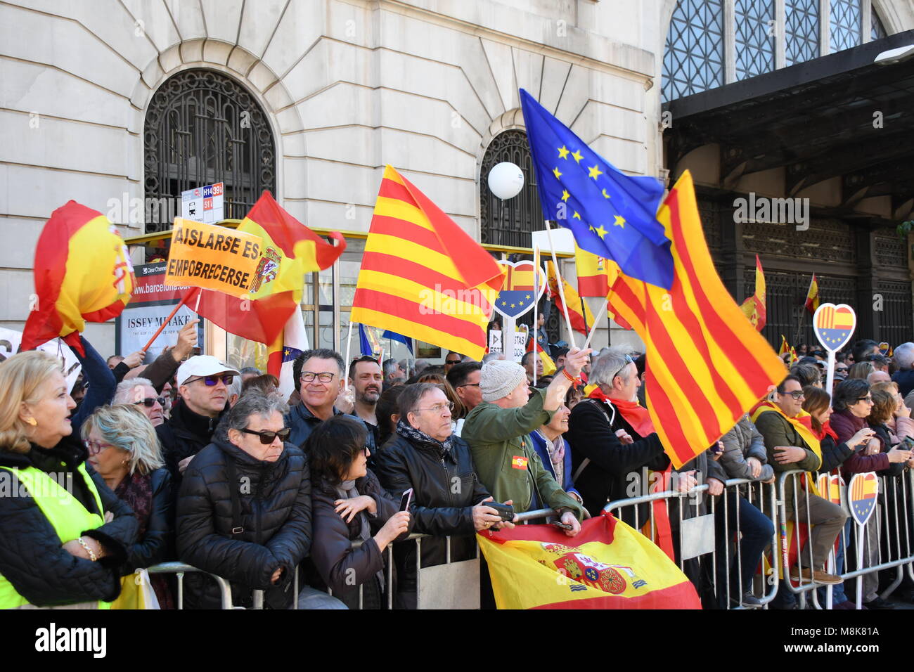 Barcelona Cataluña España manifestación Stockfoto