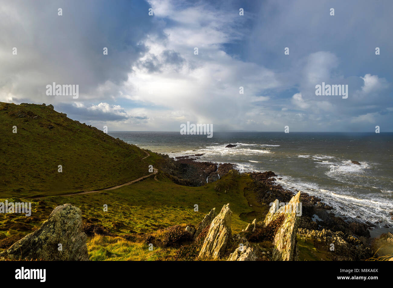 Große britische Landschaften - North Devon Küste (Oreweed Cove und Morte Stein) Stockfoto