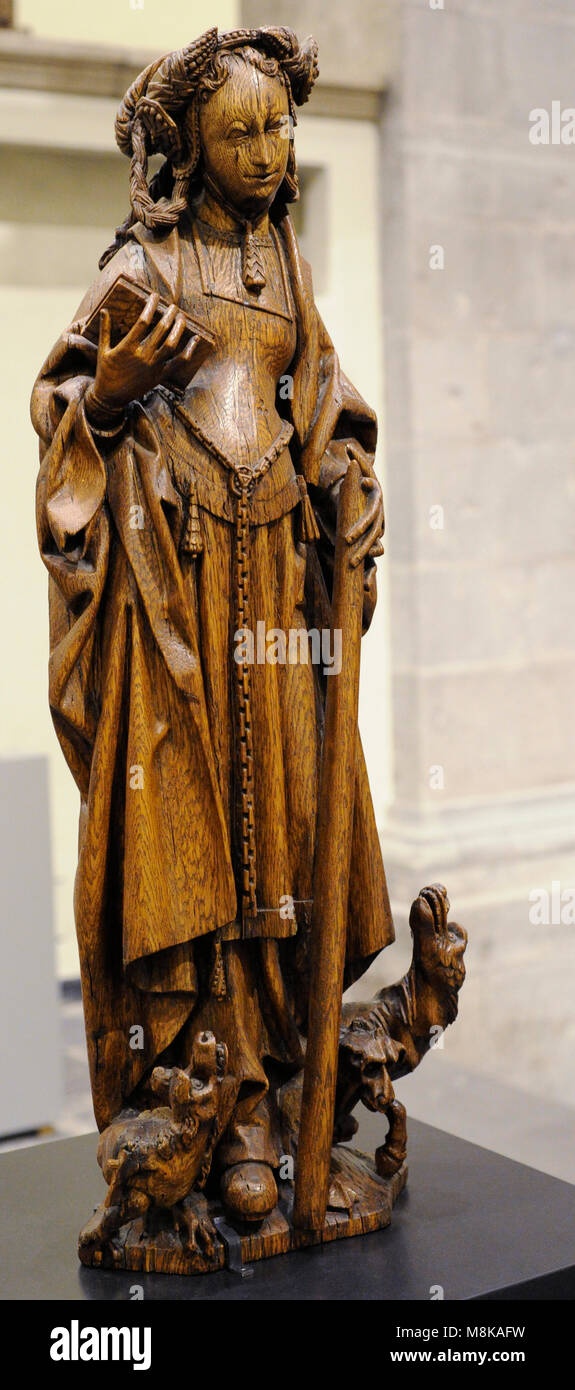 Saint Margaret. Brüssel, Anfang des 16. Jahrhunderts. Eiche. Museum Schnütgen. Köln, Deutschland. Stockfoto