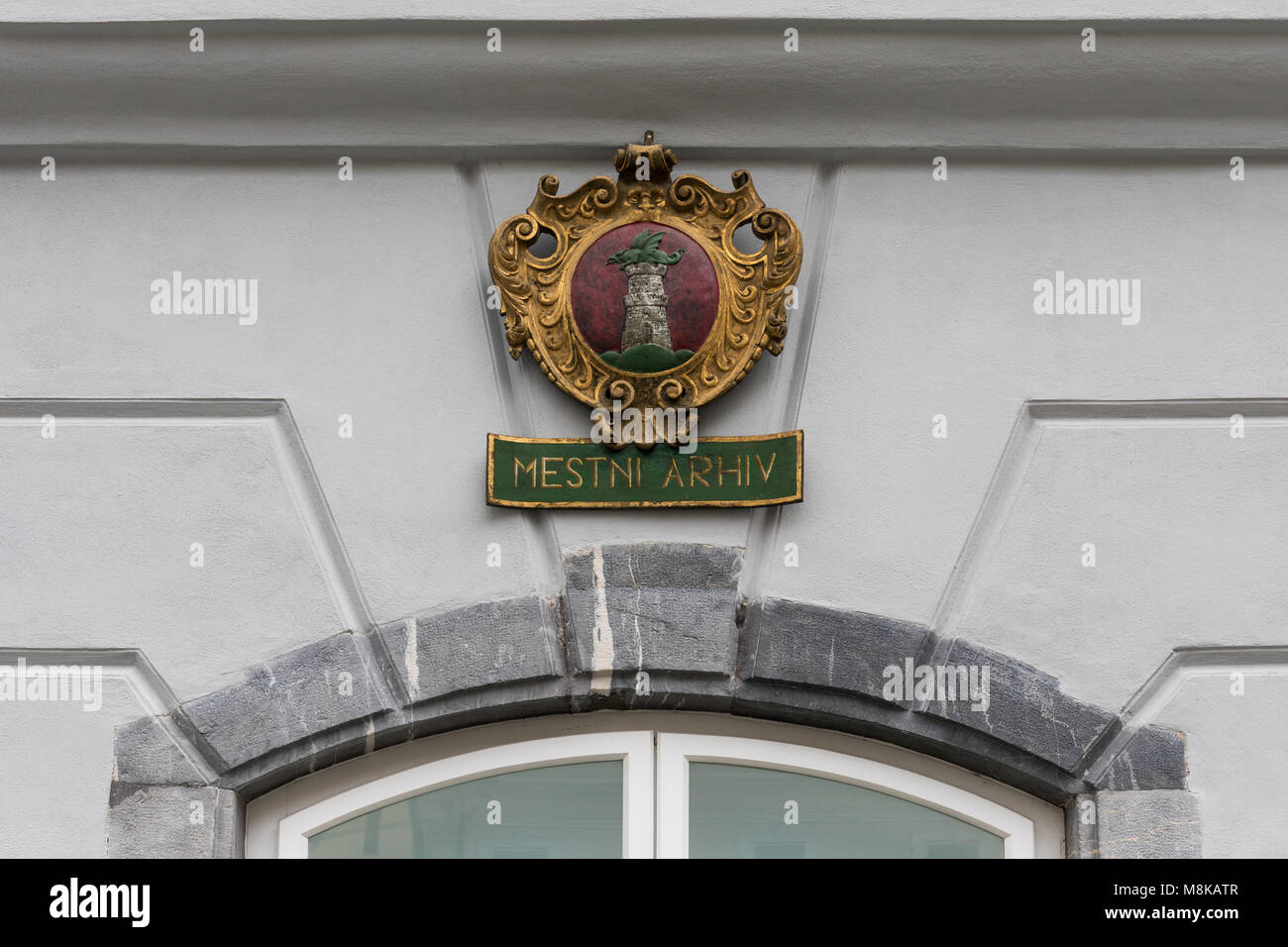 Städtische Archive von Ljubljana (Mestni arhiv Ljubljana), nun die historischen Archive von Ljubljana - Ljubljana, Slowenien Stockfoto