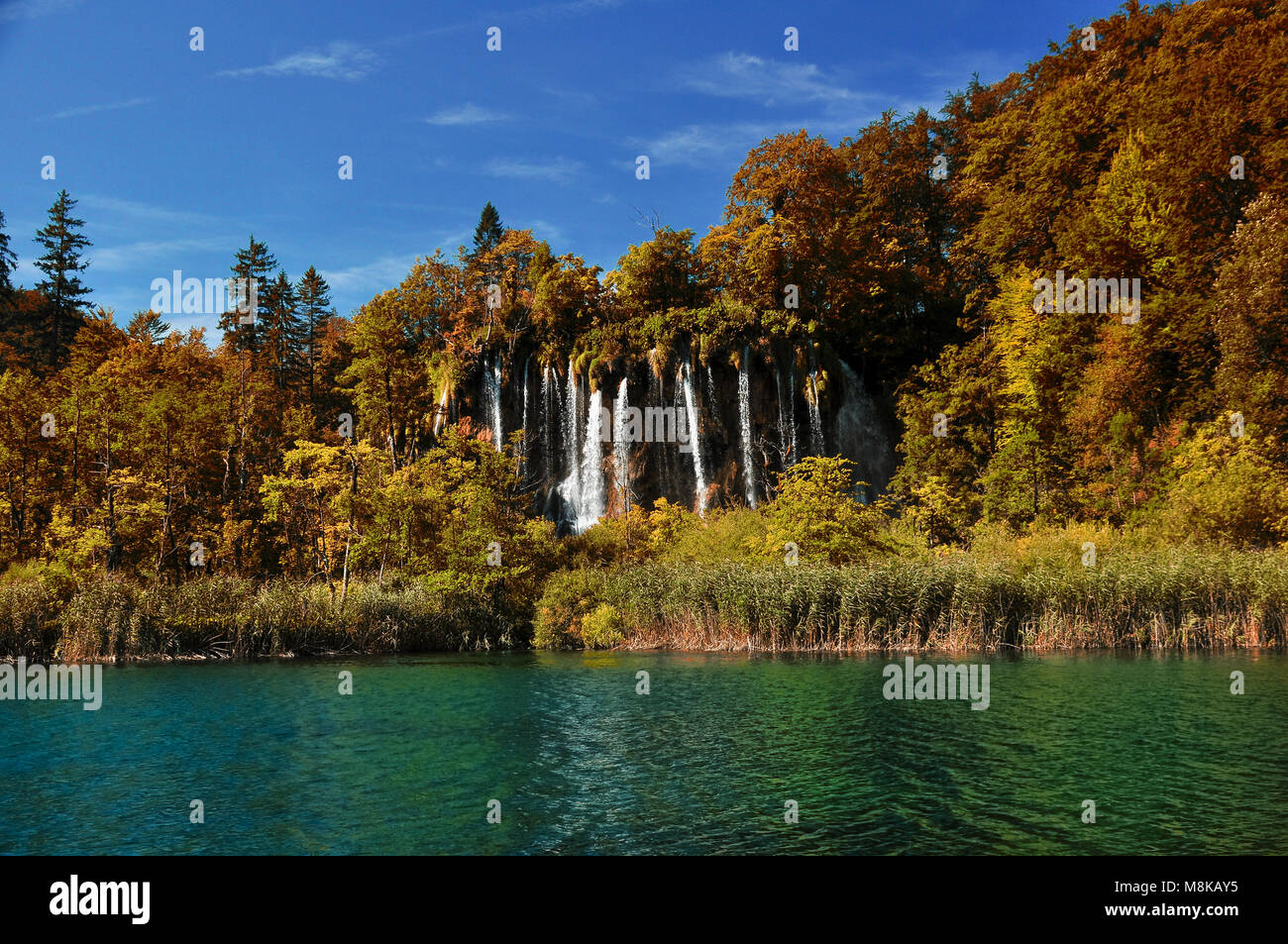 Wasserfälle im Nationalpark Plitvicer Seen, Kroatien Stockfoto