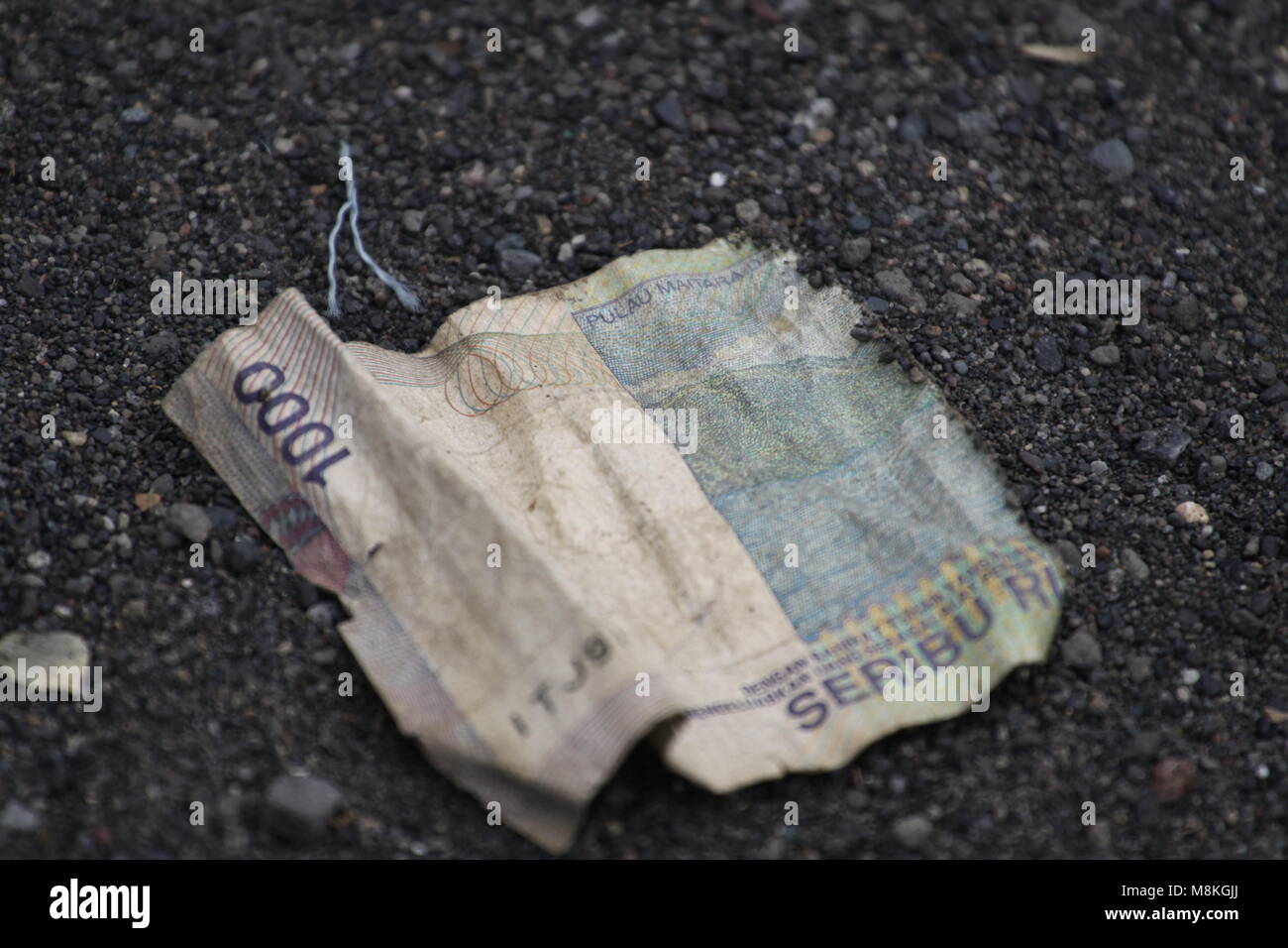 Alte verbrannte Banknote Stockfoto