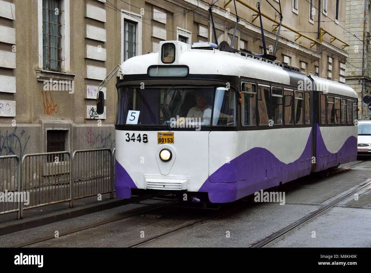 Timisoara, Rumänien. Februar 06, 2017. Alte Tram Stockfoto