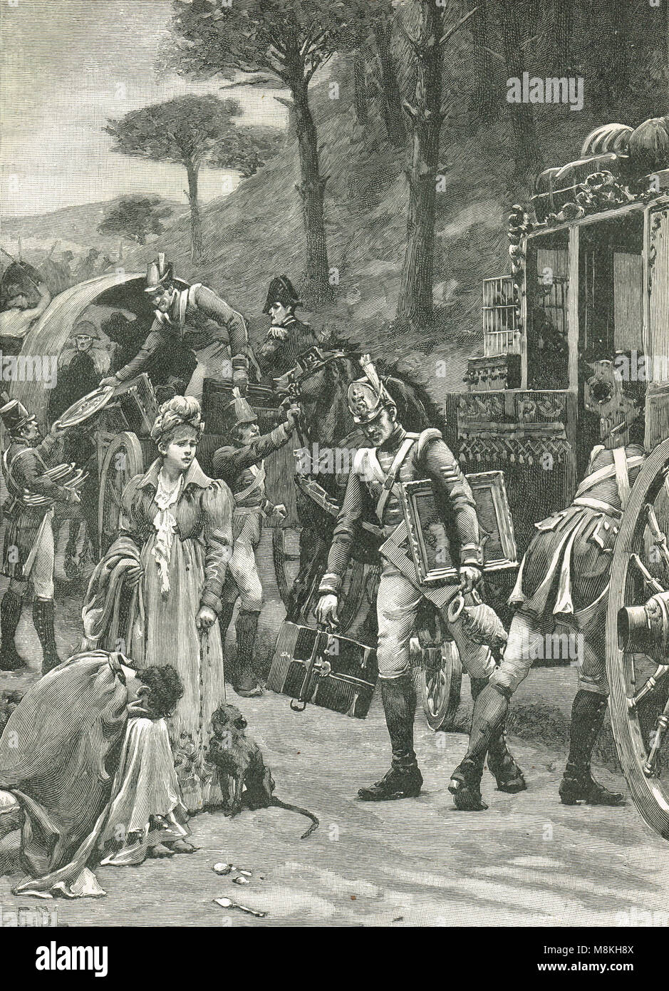 Der Flug von Joseph Bonaparte (König von Spanien, José I), nach der